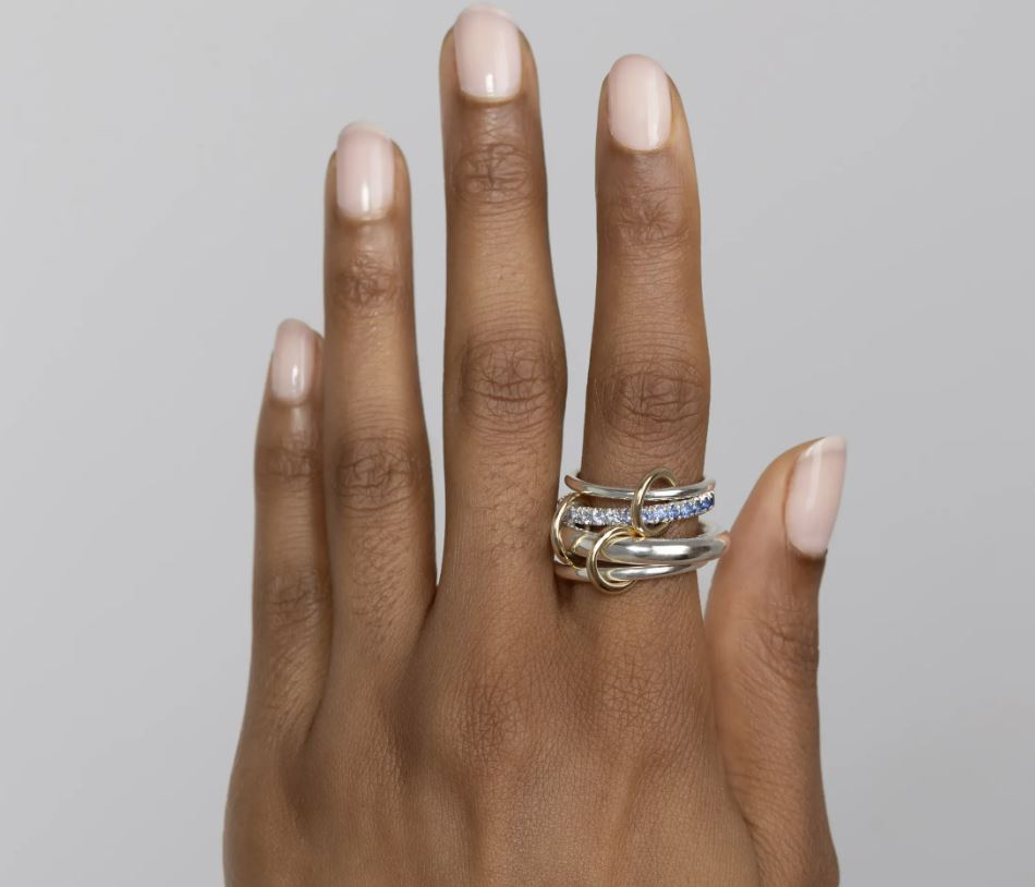 Sapphire & 18k Gold Two-Tone Janssen Ombré Ring | Olivela