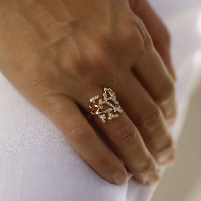 Arcadia Atoll 18K Gold Diamond Pavé Ring