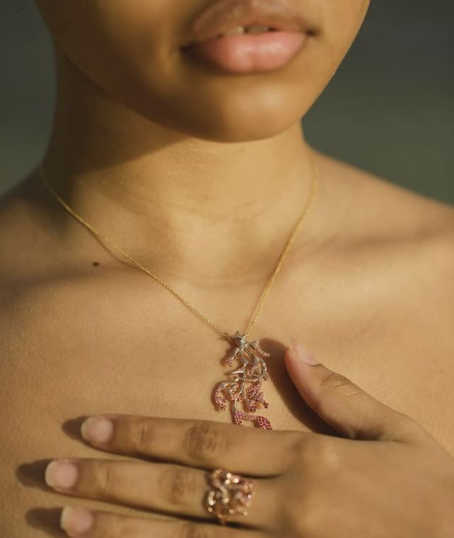 Arcadia Atoll 18K Gold Pink Sapphire and Diamond Ring