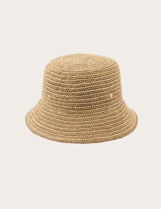 Nala Stripe Crocheted Raffia Bucket Hat