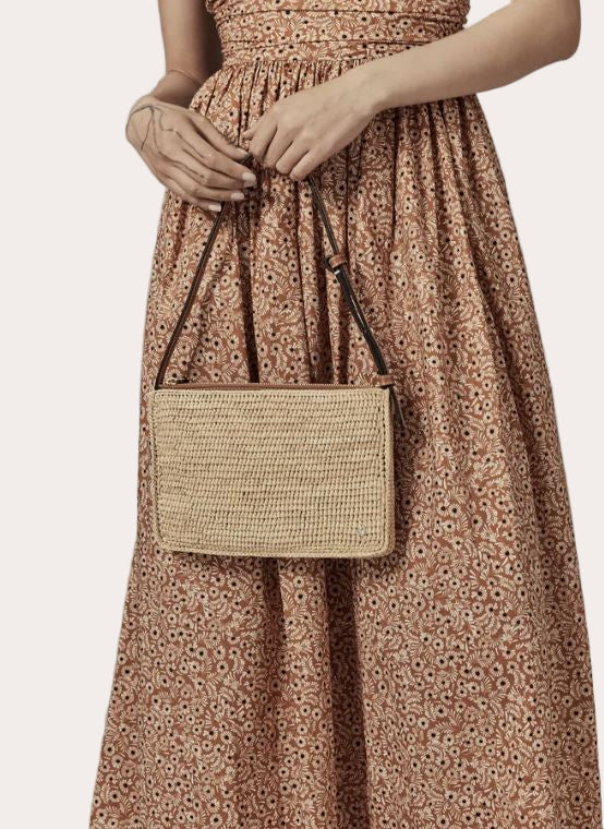 Kumana Crocheted Raffia Crossbody Bag