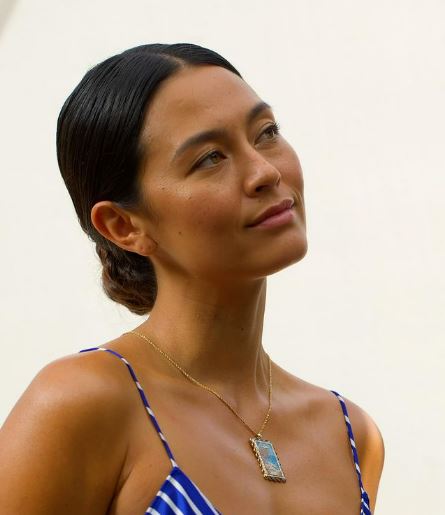 Capri Postcard 18K Gold Enamel and Diamond Pendant