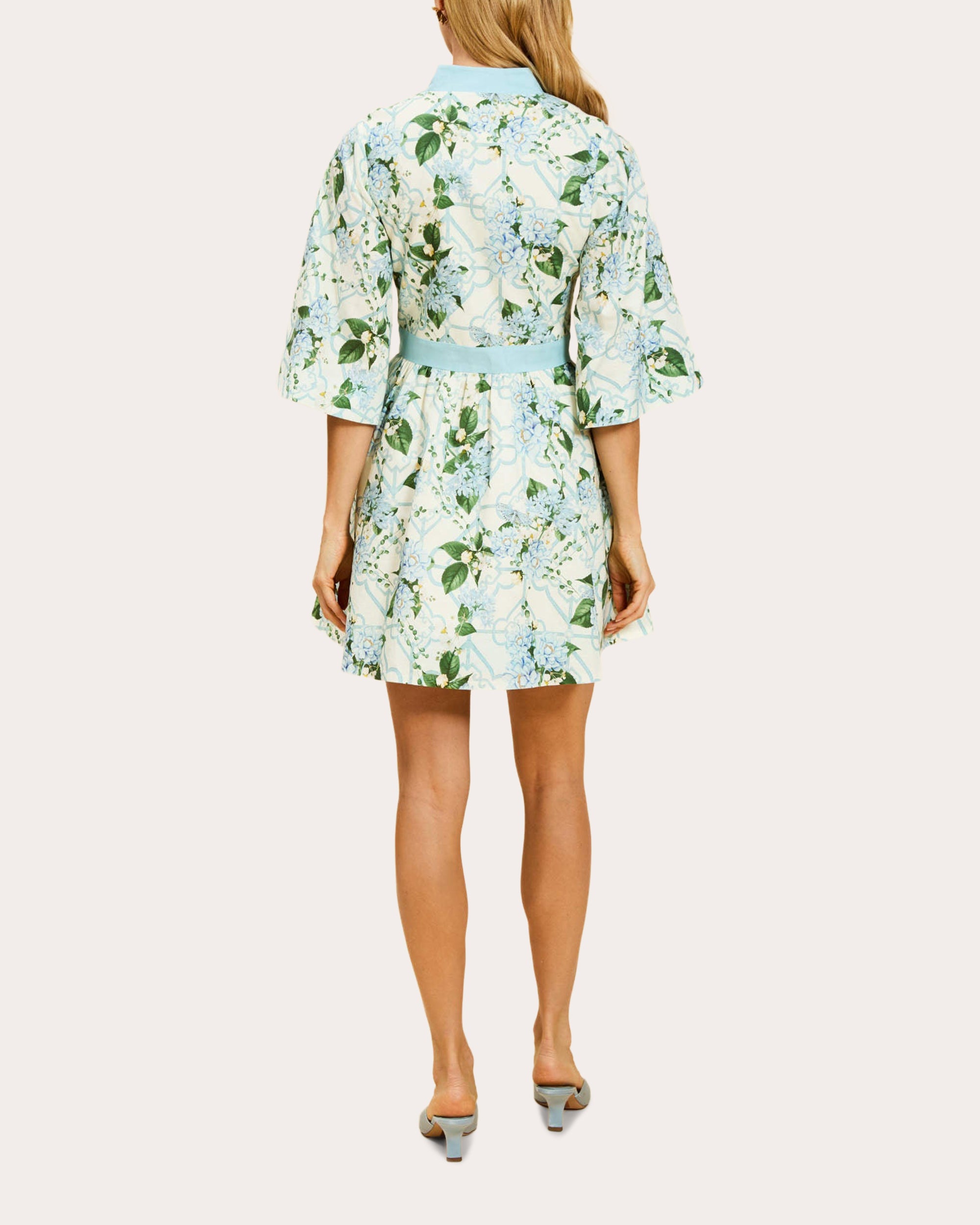 Carmen Floral Linen Button-Front Mini Dress