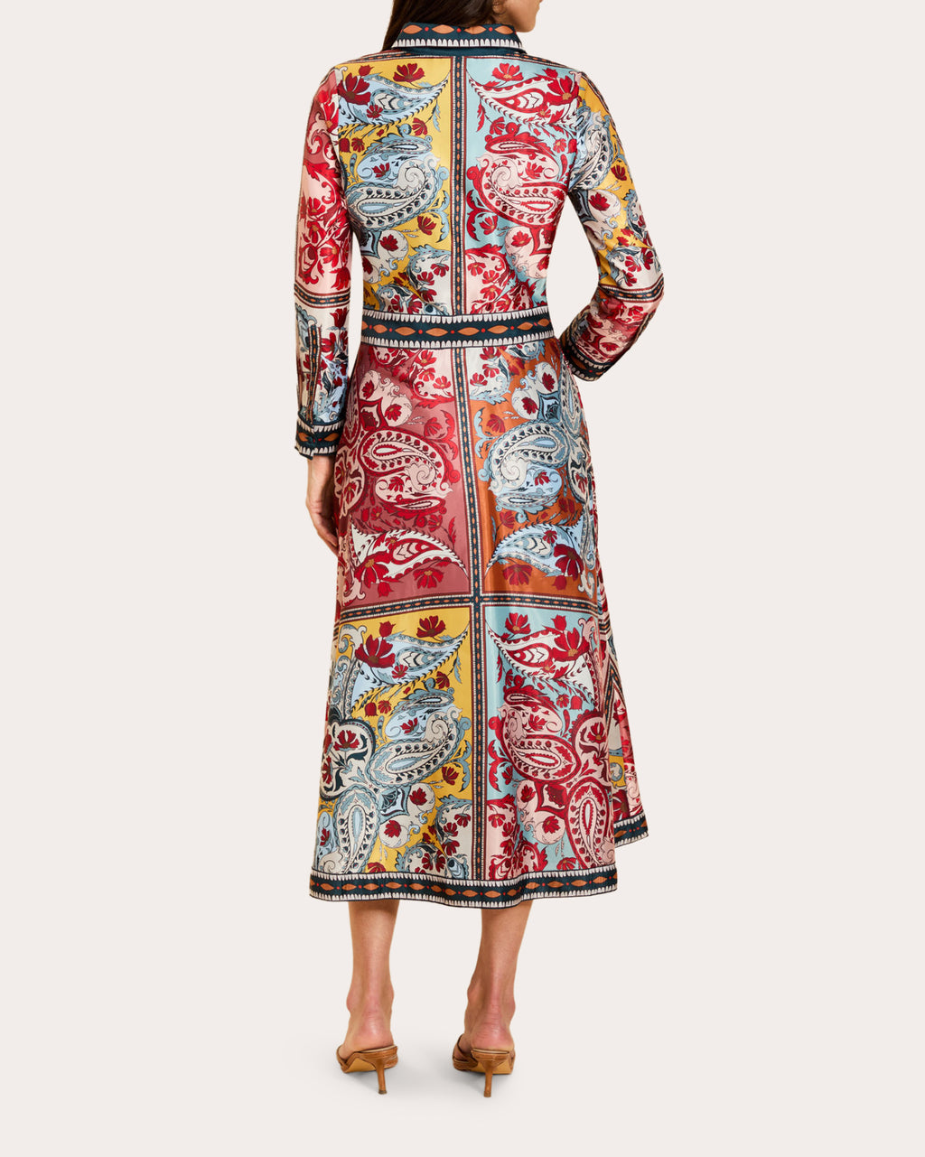 Casablanca Patchwork Twill Midi Shirt Dress