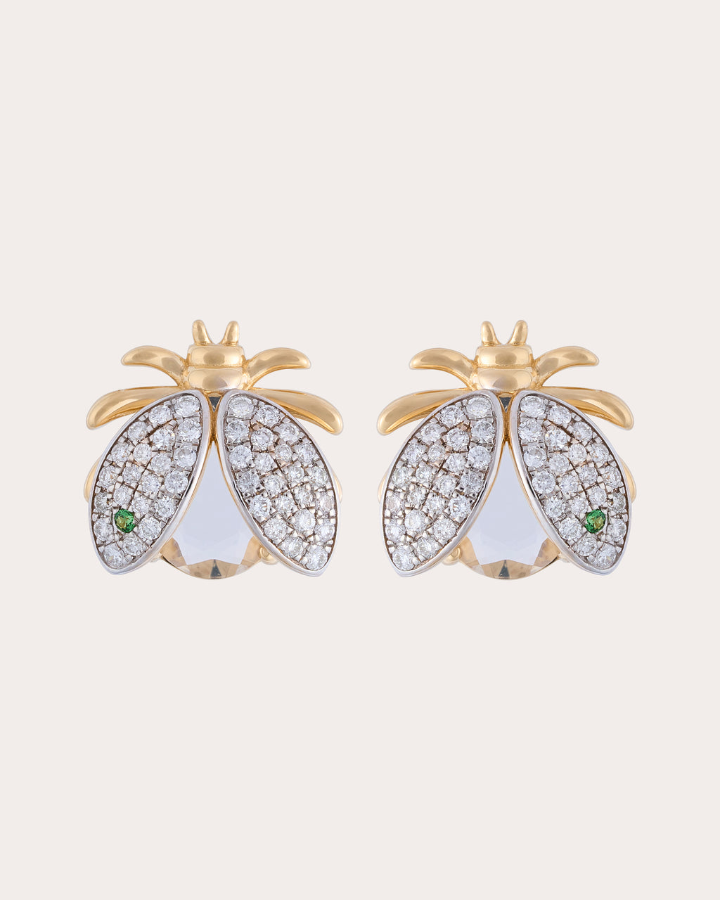 Diamond & Crystal Quartz Catarina Stud Earrings