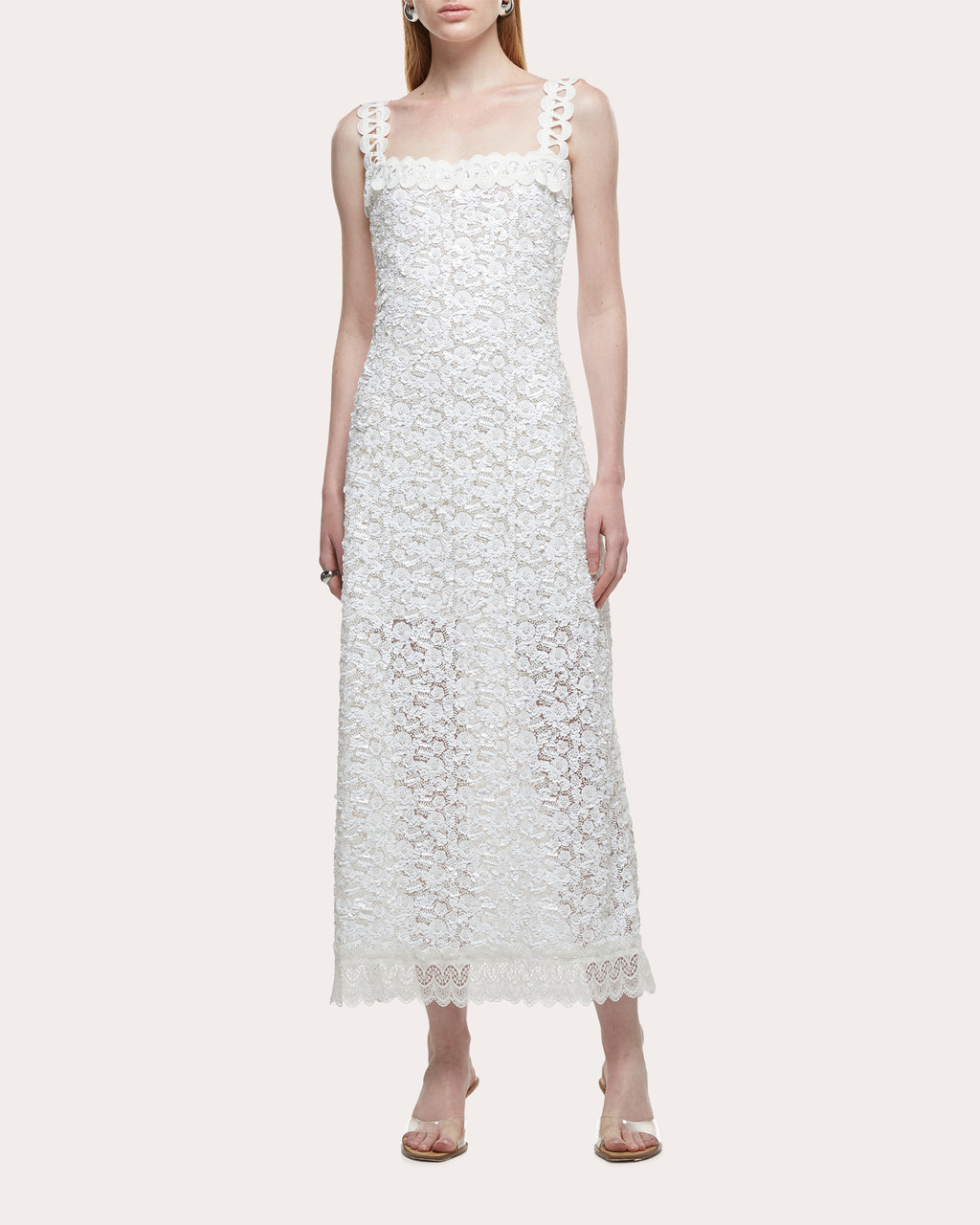 Centella Embroidered Floral Sequin Maxi Dress