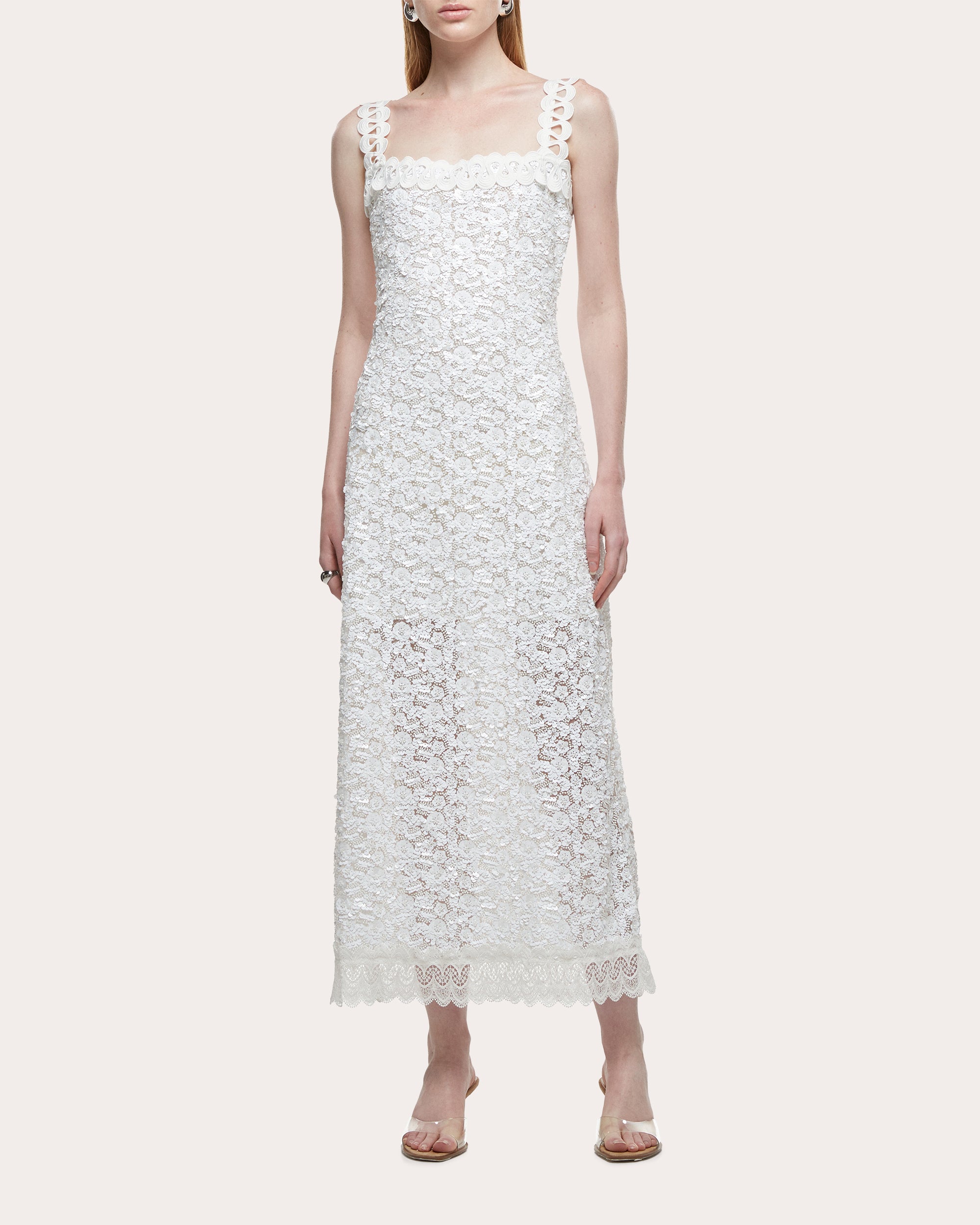 Centella Embroidered Floral Sequin Maxi Dress