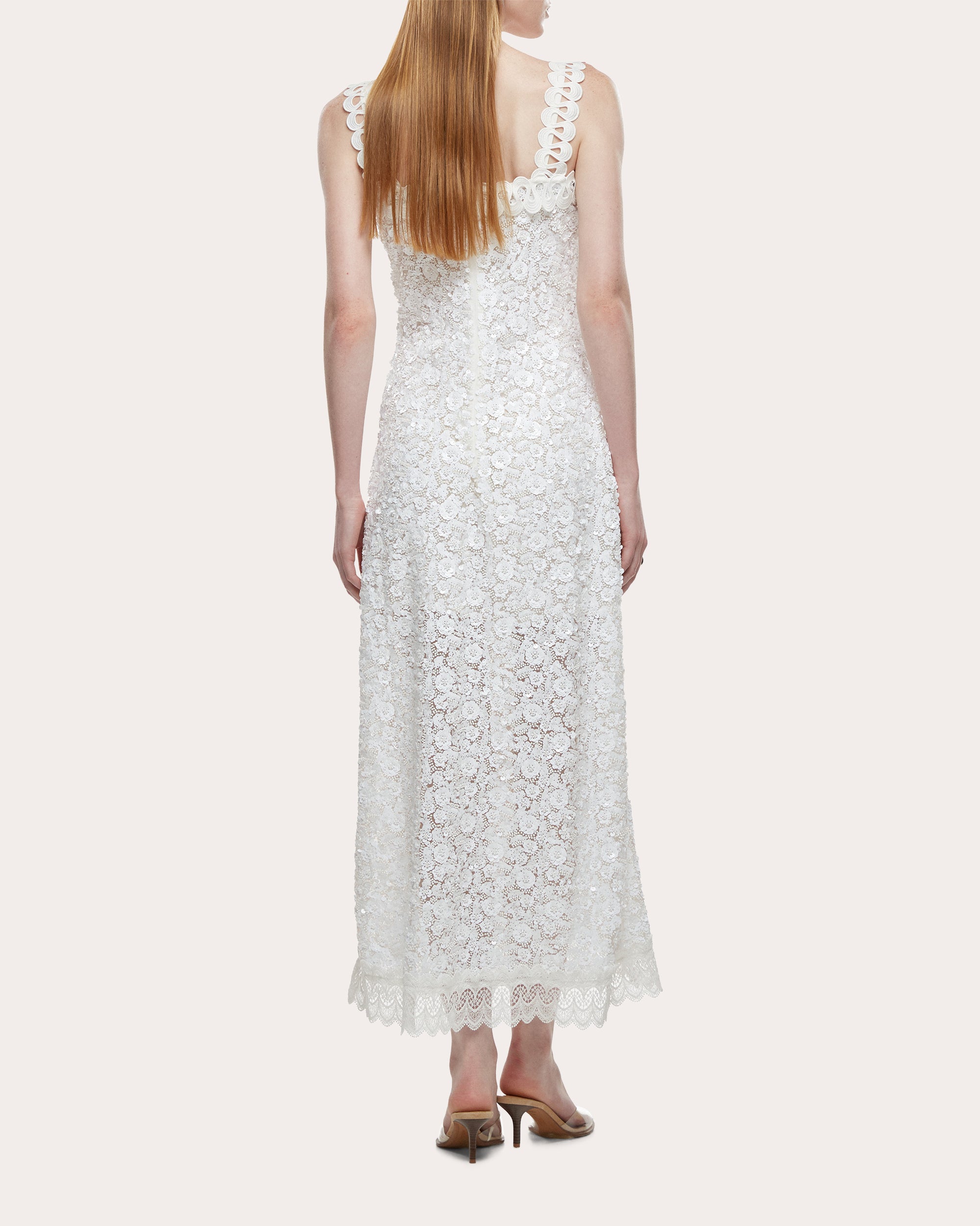 Centella Embroidered Floral Sequin Maxi Dress