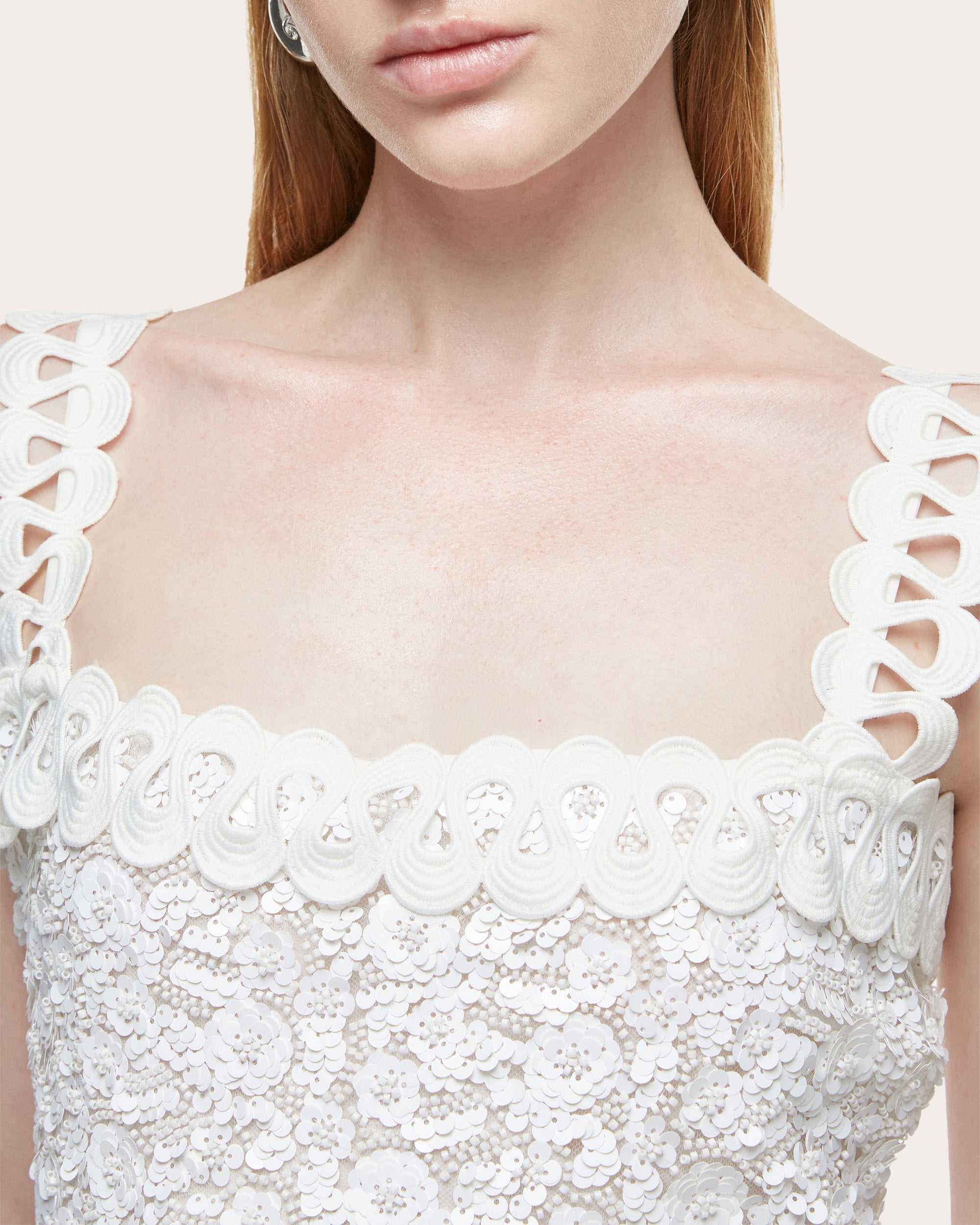 Centella Embroidered Floral Sequin Maxi Dress