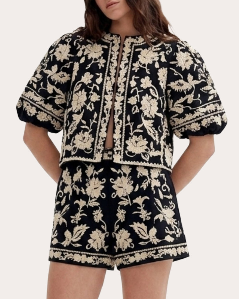 A Century Ago Embroidered Floral Jacket