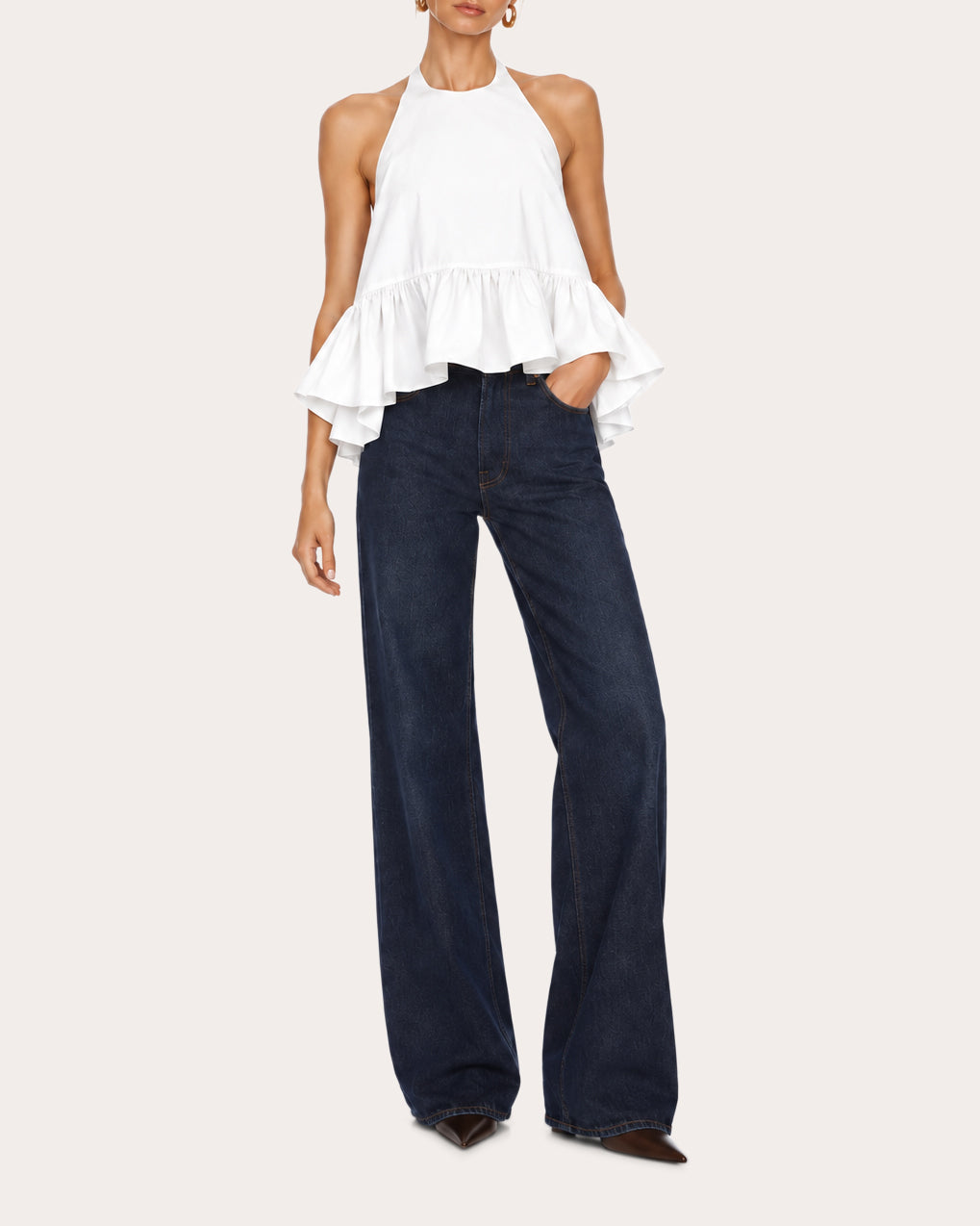 Winston Poplin High-Low Halter Top