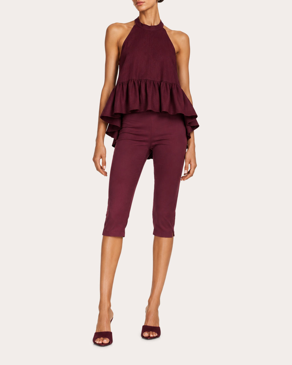 Shreya Crepe de Chine Capri Pants