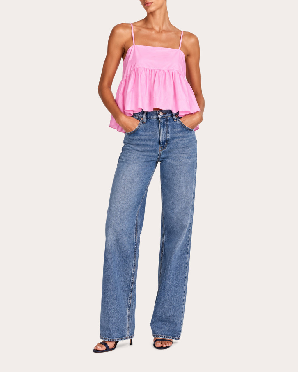 Rachel Taffeta Empire-Waist Top