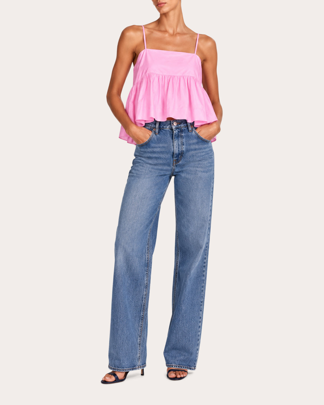Rachel Taffeta Empire-Waist Top