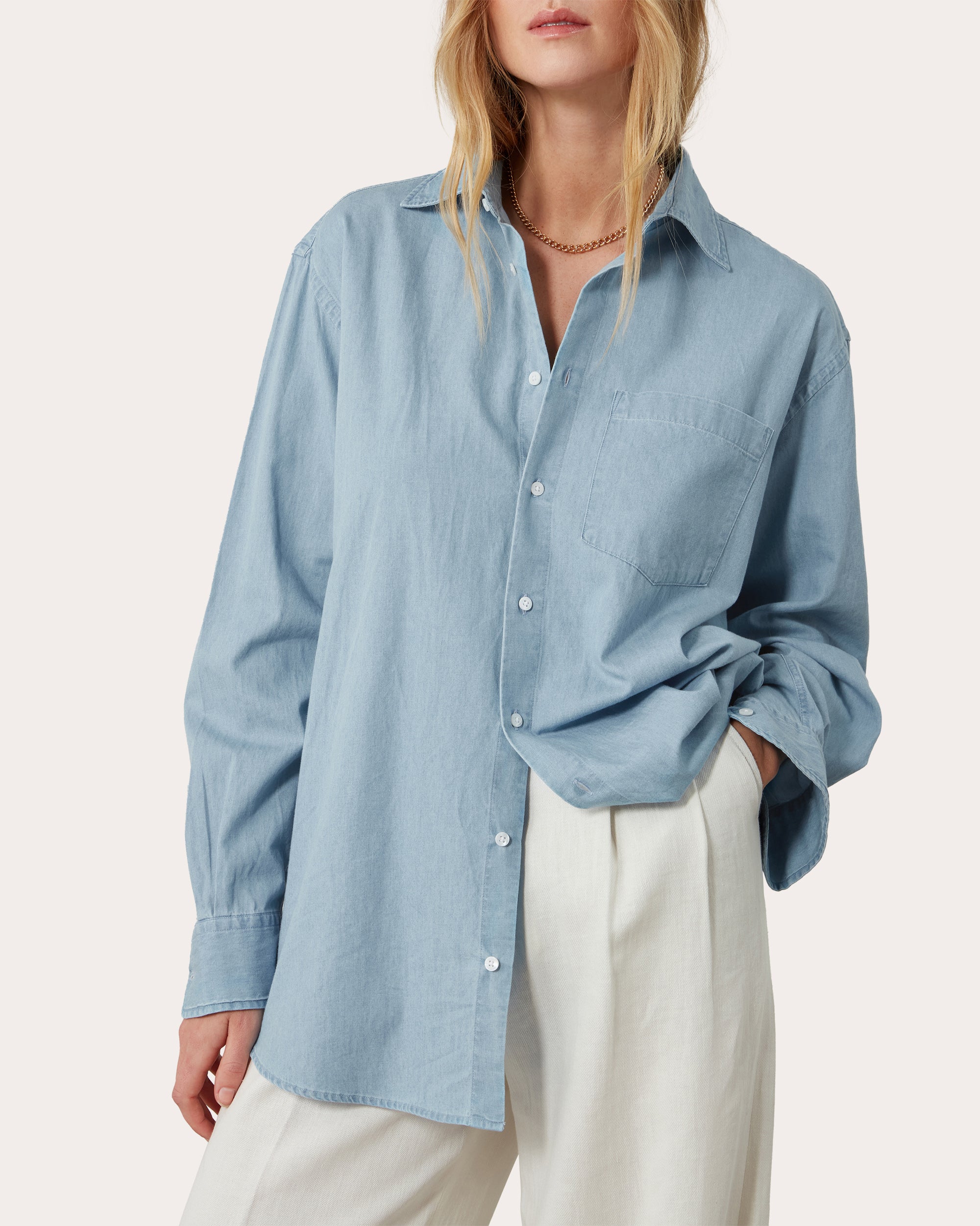 The Oversized Chambray Shirt | Olivela