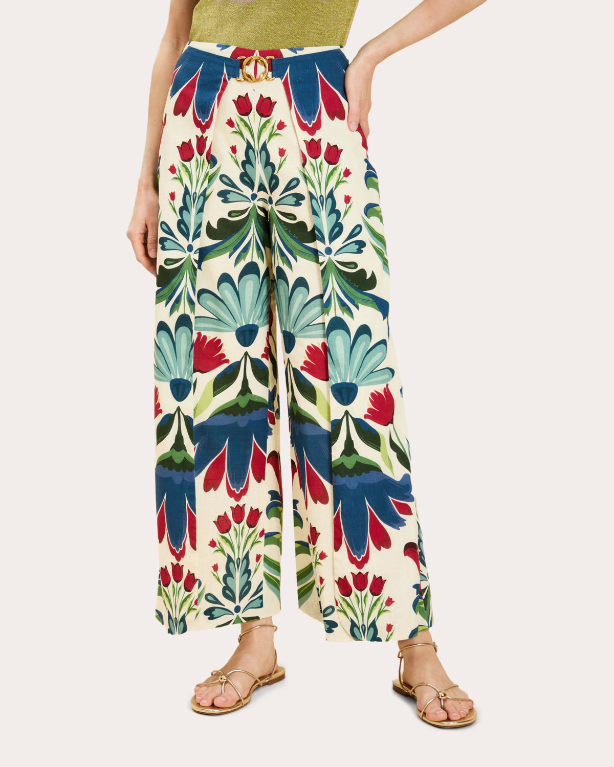 Chloe Floral Buckle Wrap Pants