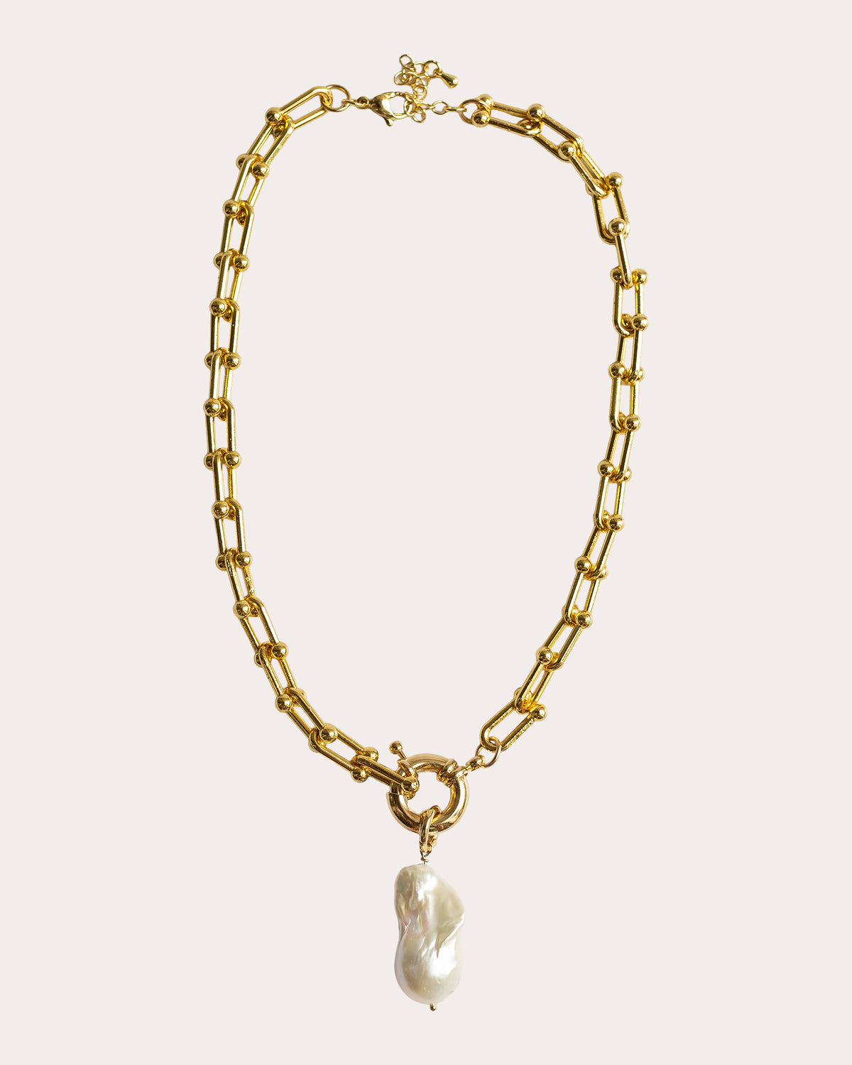 Baroque Pearl Chunky Pendant Necklace