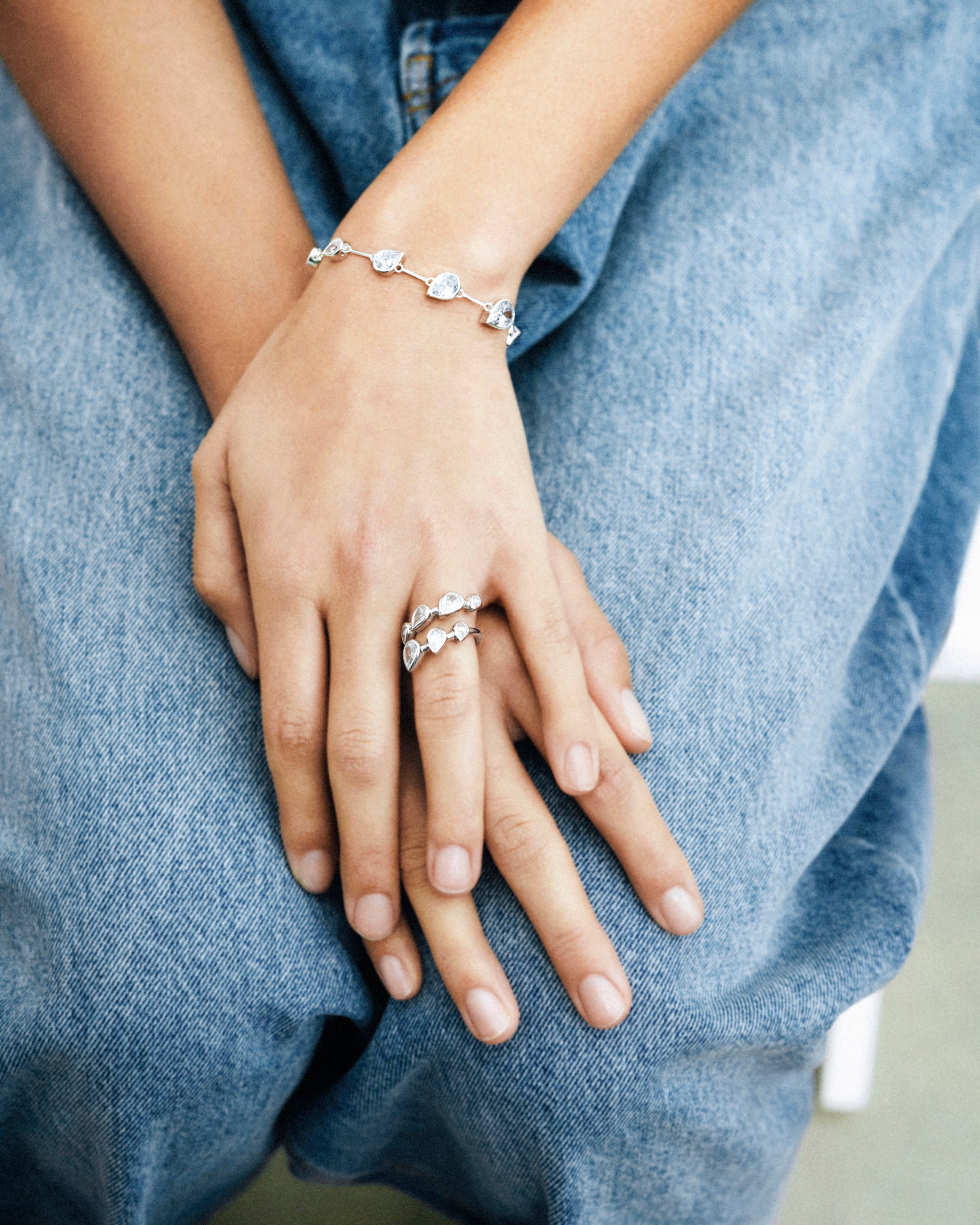 Myriad Rhodium-Plated Silver and Cubic Zirconia Bracelet