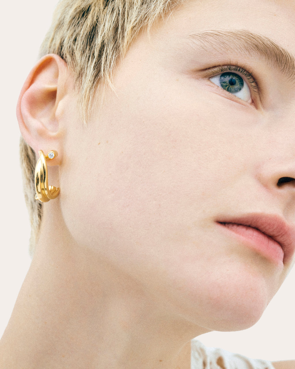 Cubic Zirconia Looped Hoop Earrings