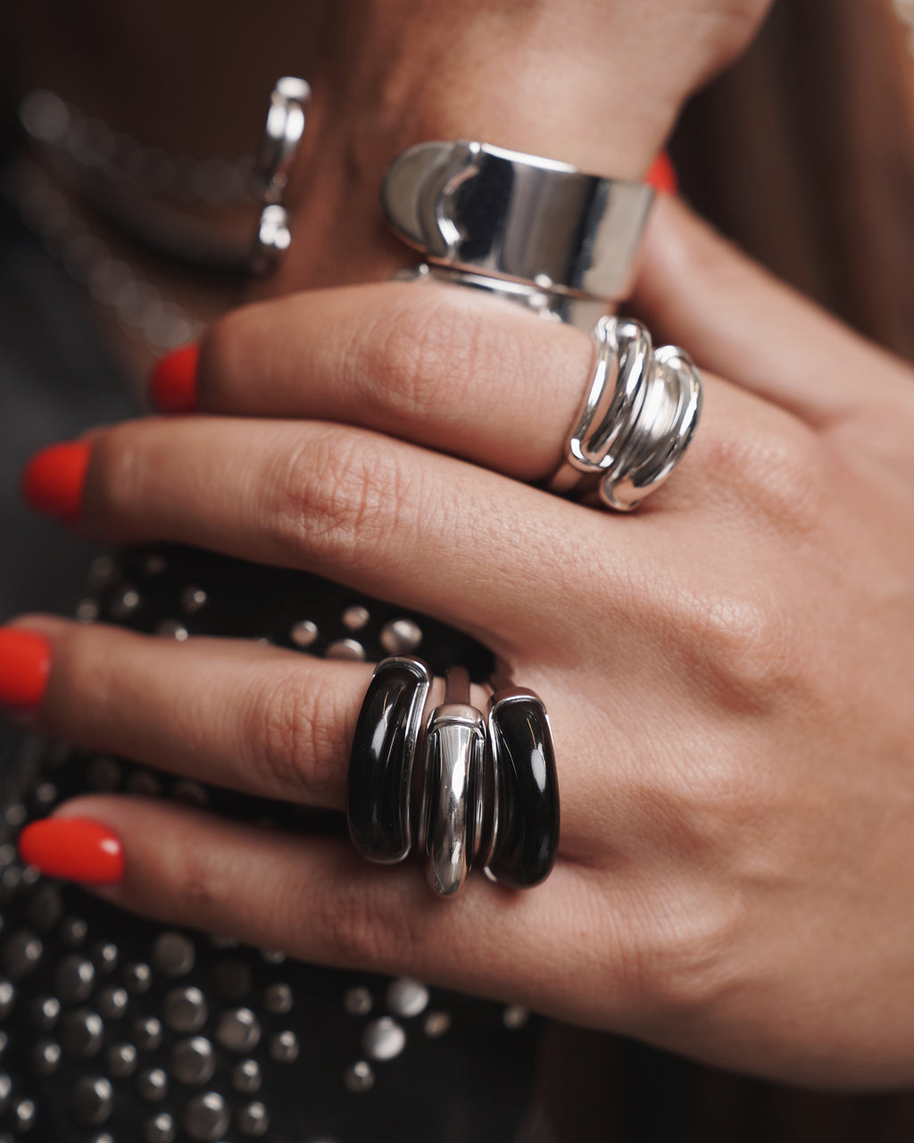 Black Onyx Luna Ring