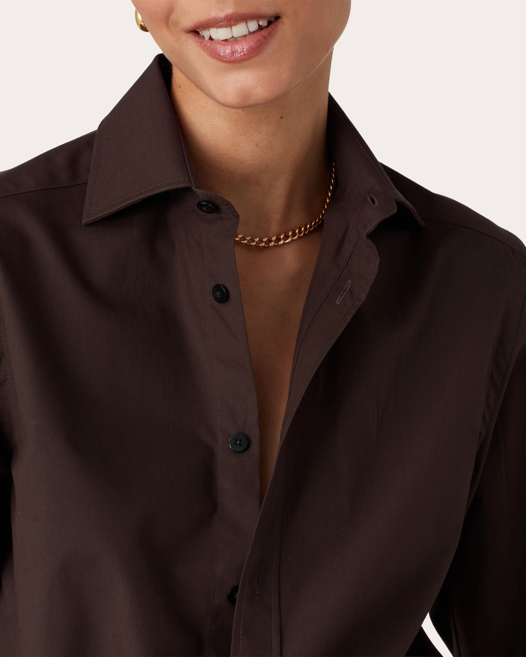 The Boyfriend Fine Poplin Button-Up