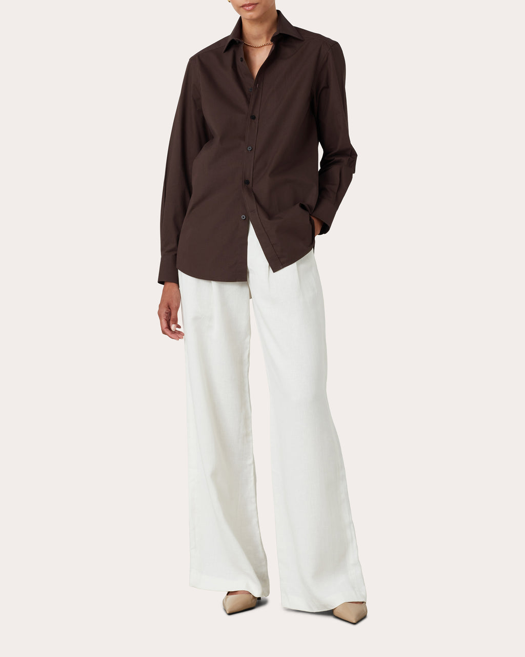 The Boyfriend Fine Poplin Button-Up