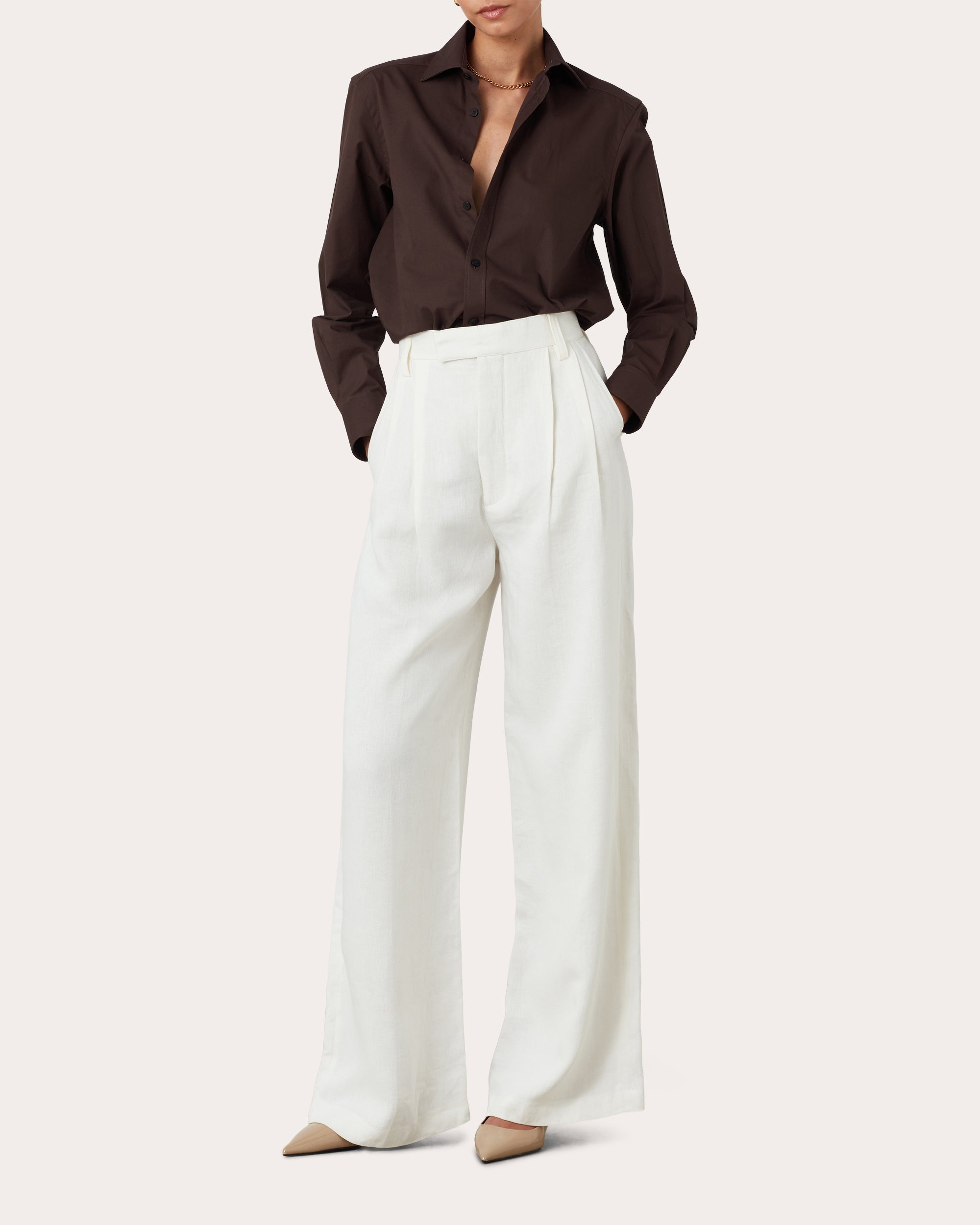 The Boyfriend Fine Poplin Button-Up