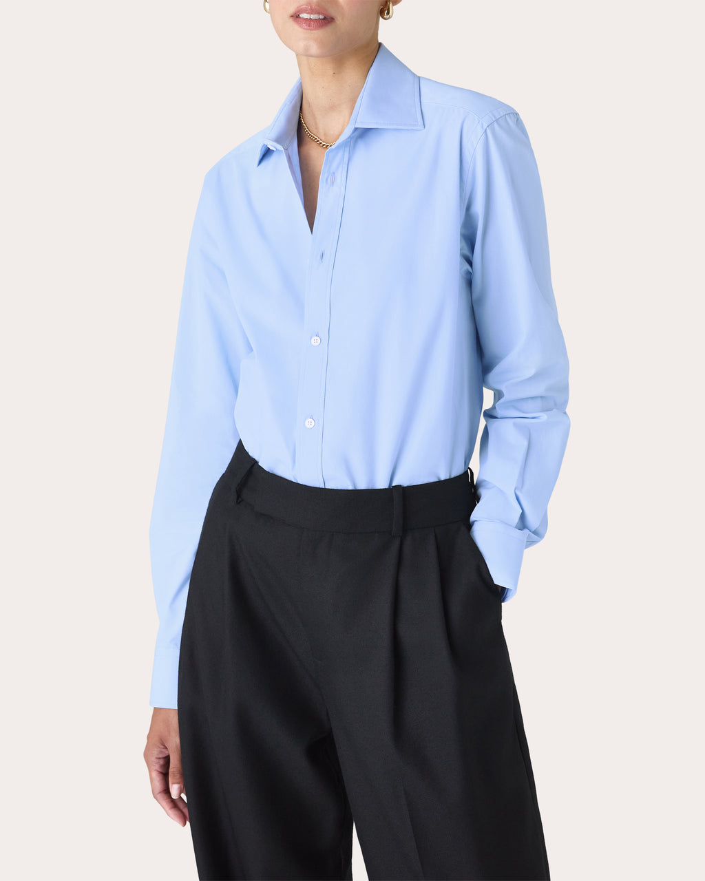 The Boyfriend Fine Poplin Button-Up