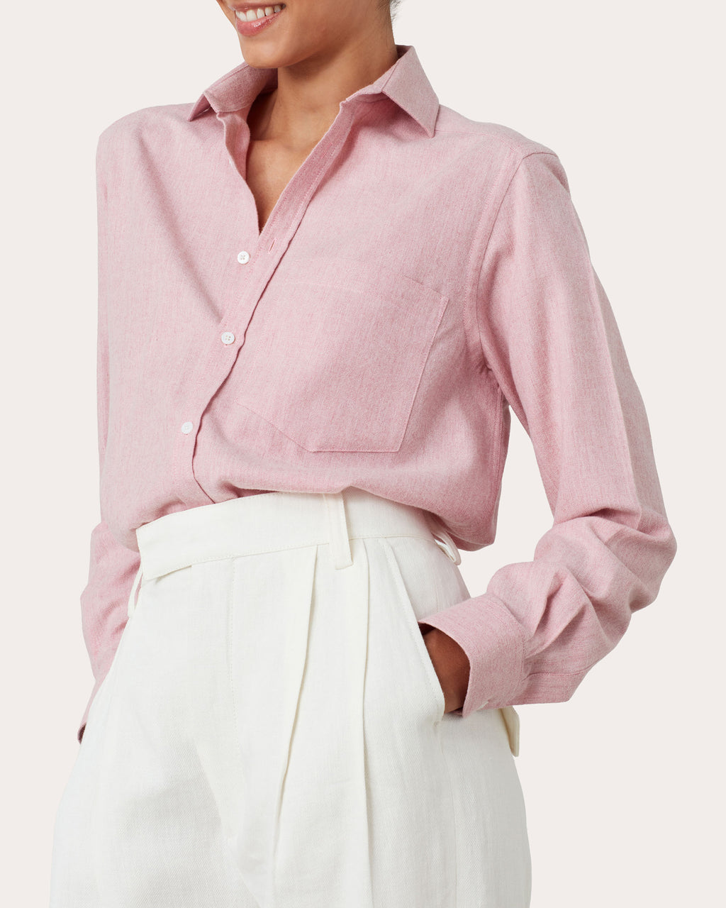 The Classic Brushed Cotton Wool Button-Up