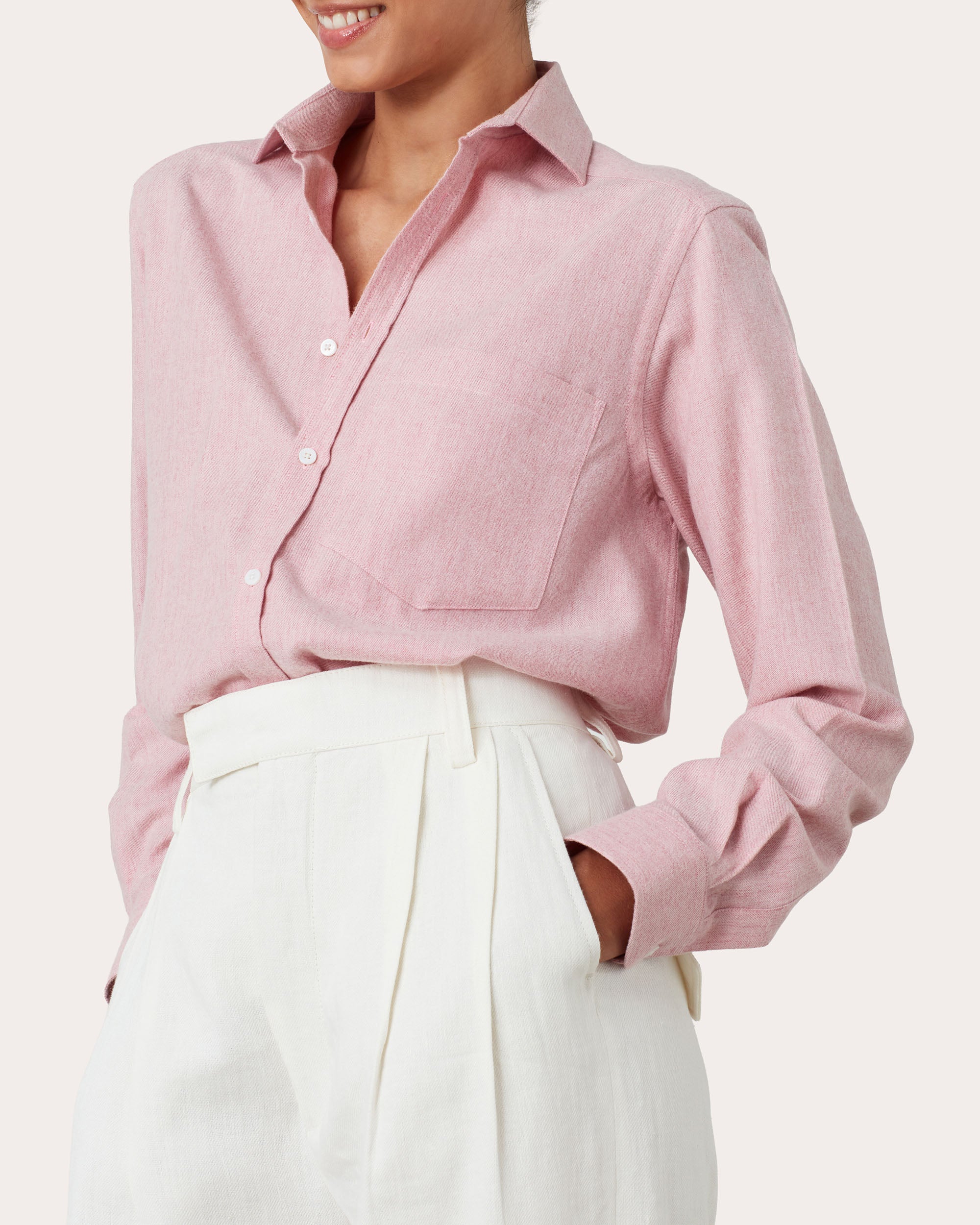 The Classic Brushed Cotton Wool Button-Up