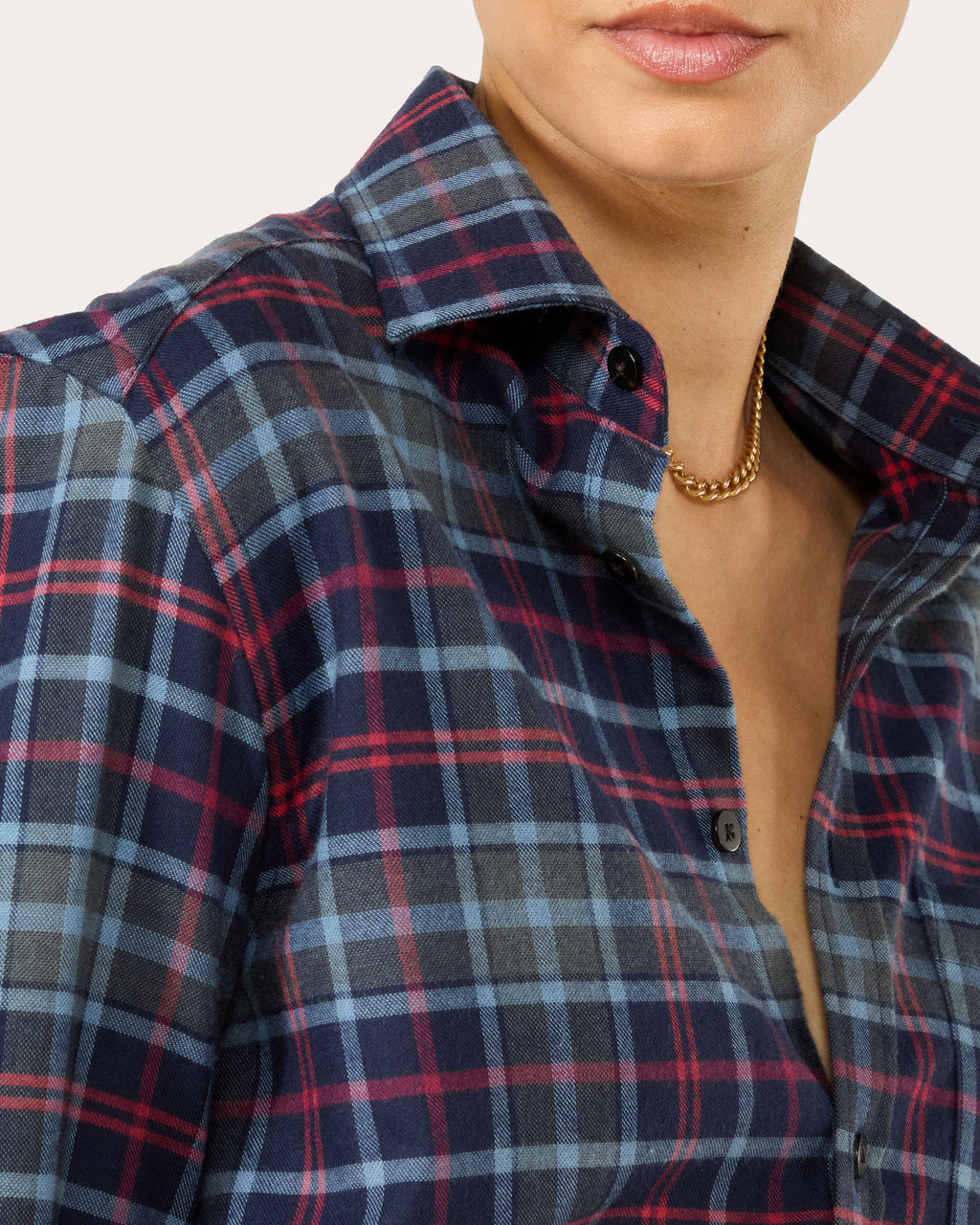 The Classic Brushed Plaid Cotton Wool Button-Up