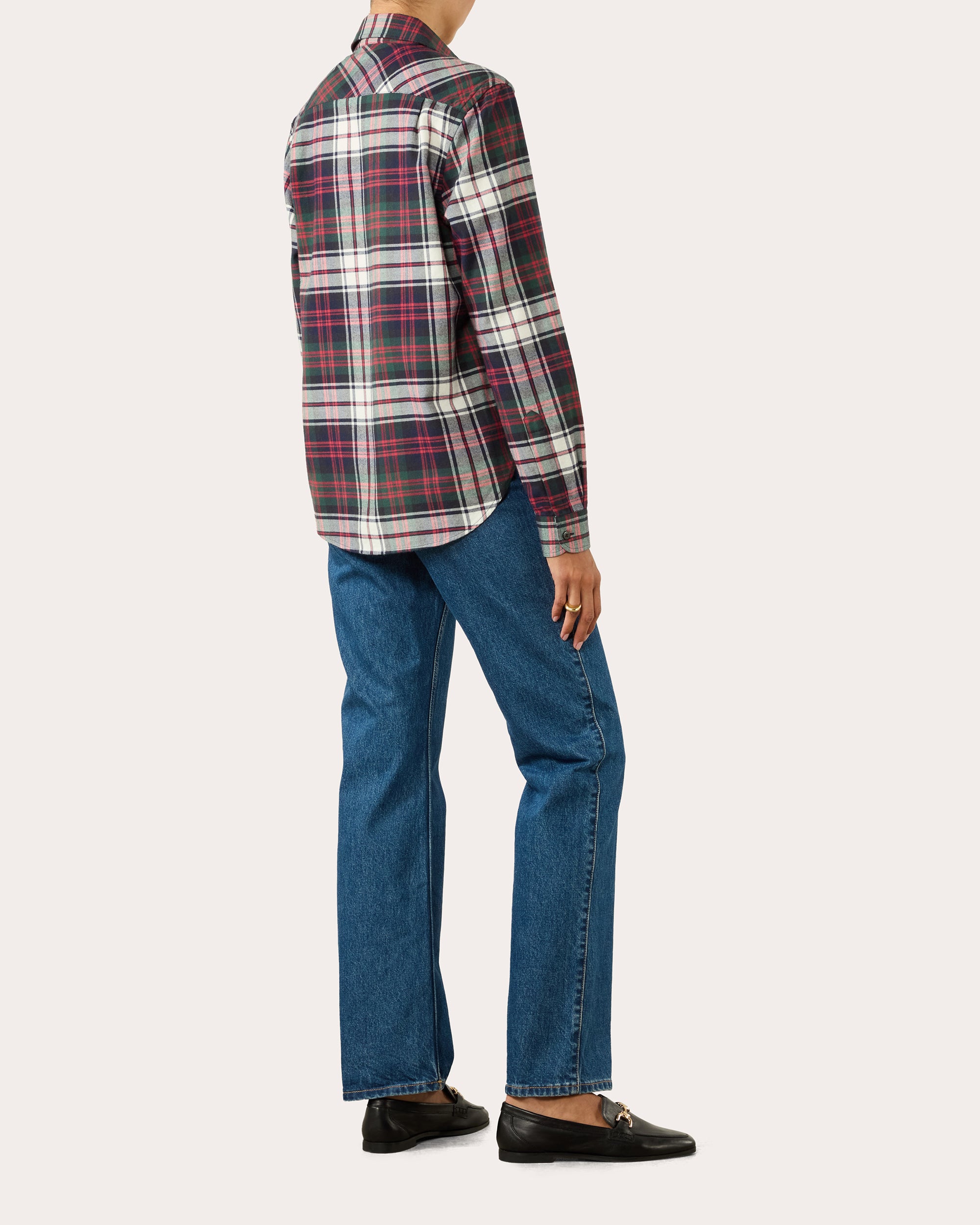 The Classic Brushed Plaid Cotton Wool Button-Up