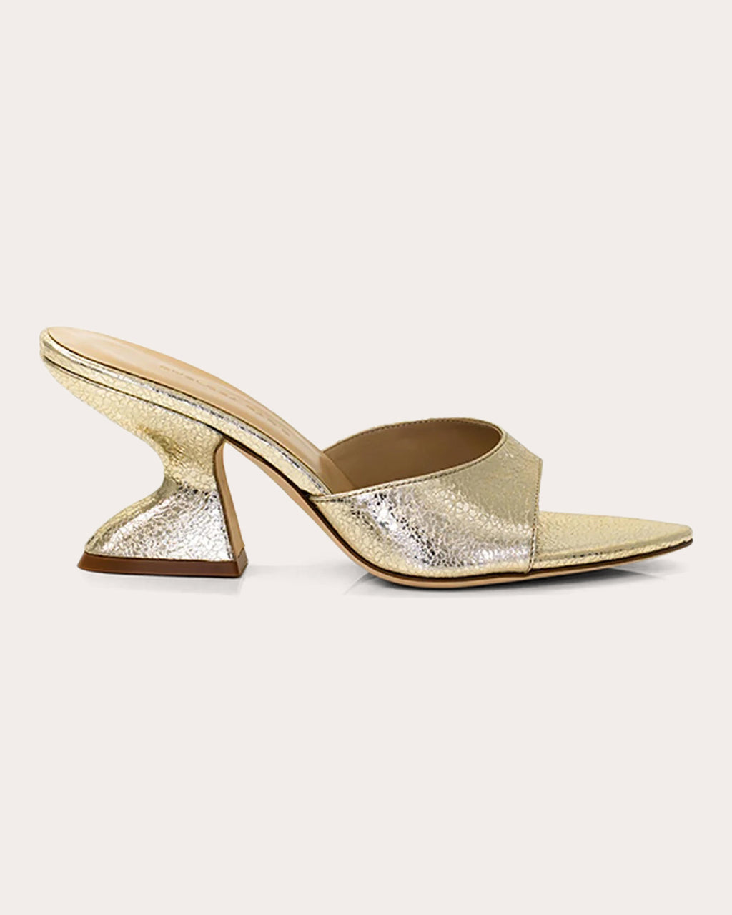 Kira Metallic Wrinkled Leather Sandal