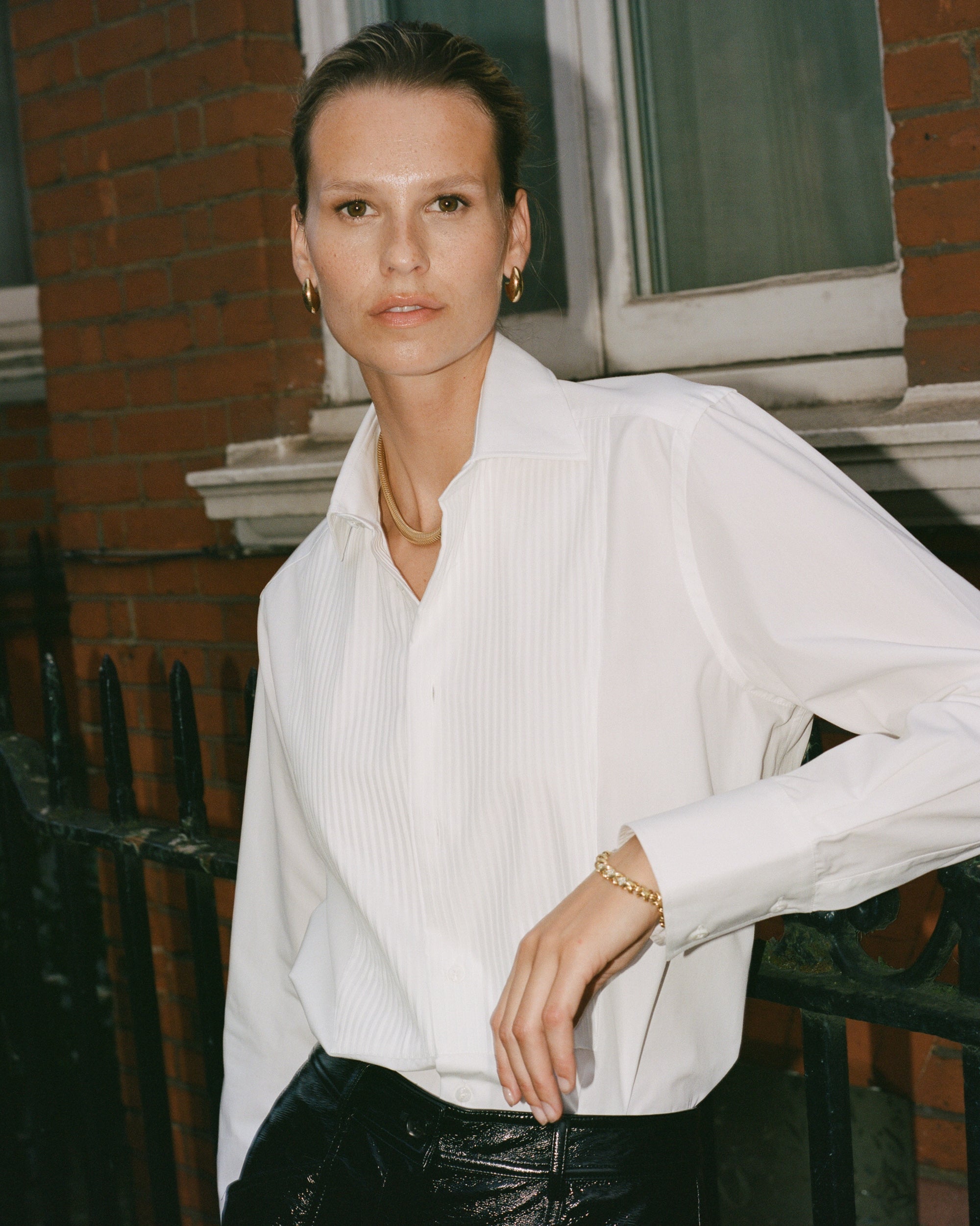 The Dress Cotton Poplin Pintucked Shirt