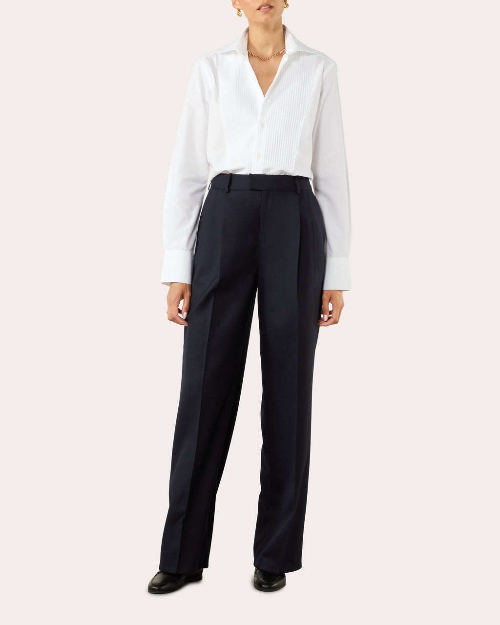 The Dress Cotton Poplin Pintucked Shirt