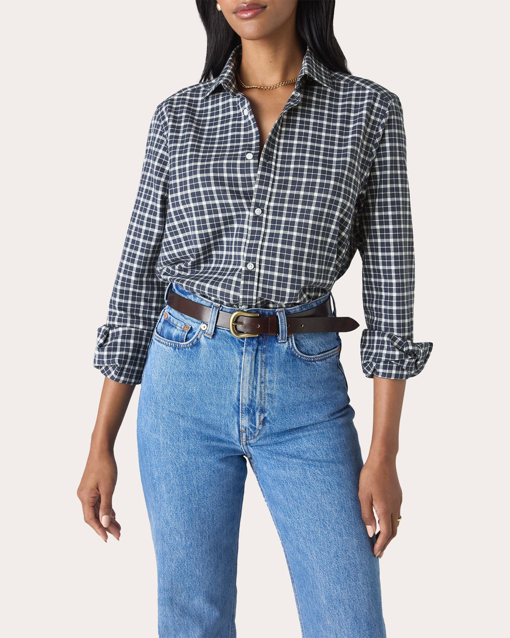 The Classic Fine Brushed Plaid Button-Up