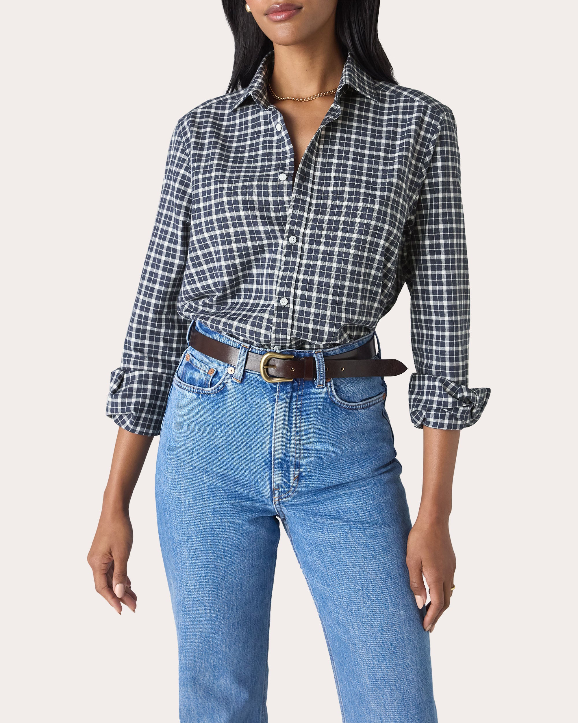 The Classic Fine Brushed Plaid Button-Up