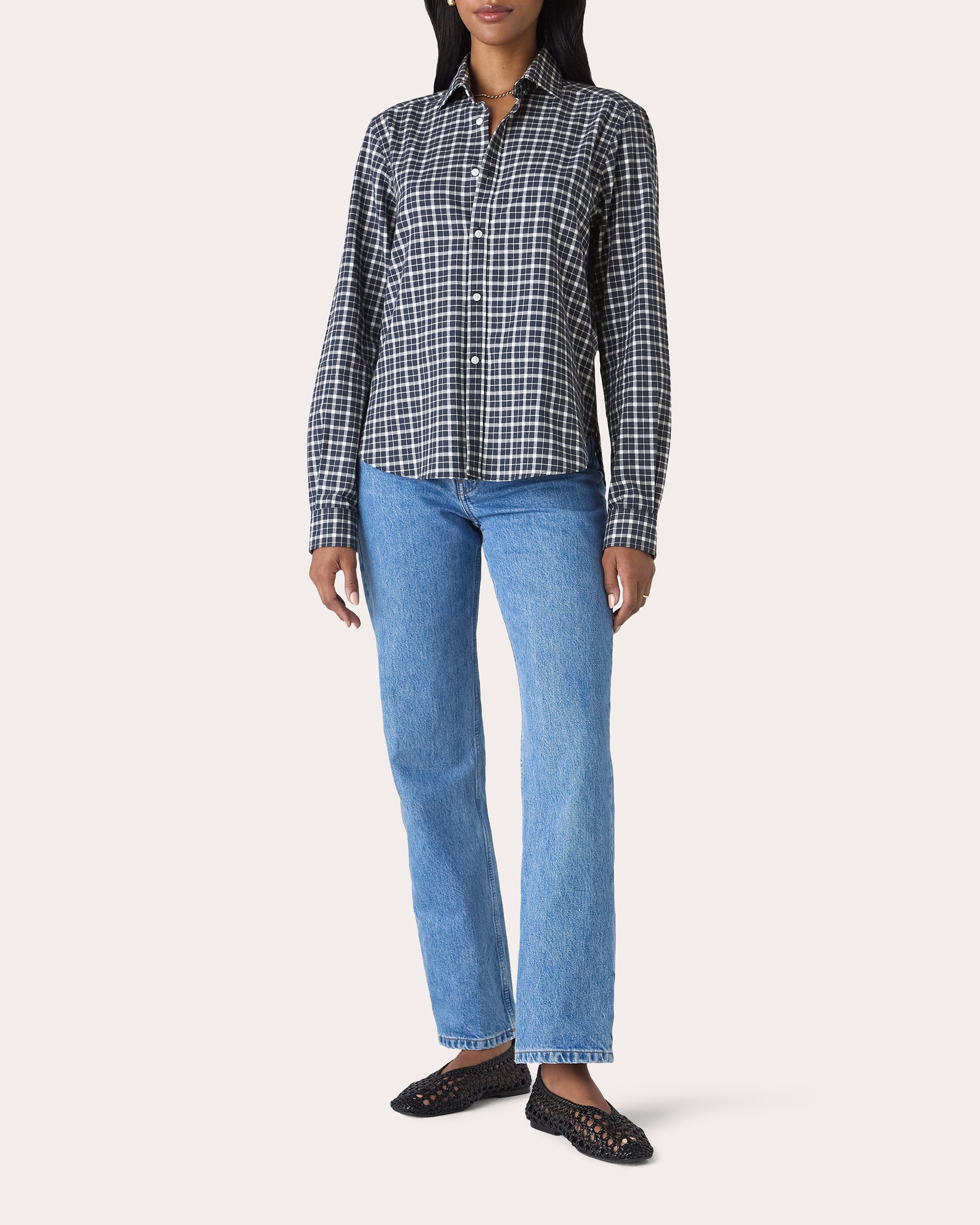 The Classic Fine Brushed Plaid Button-Up