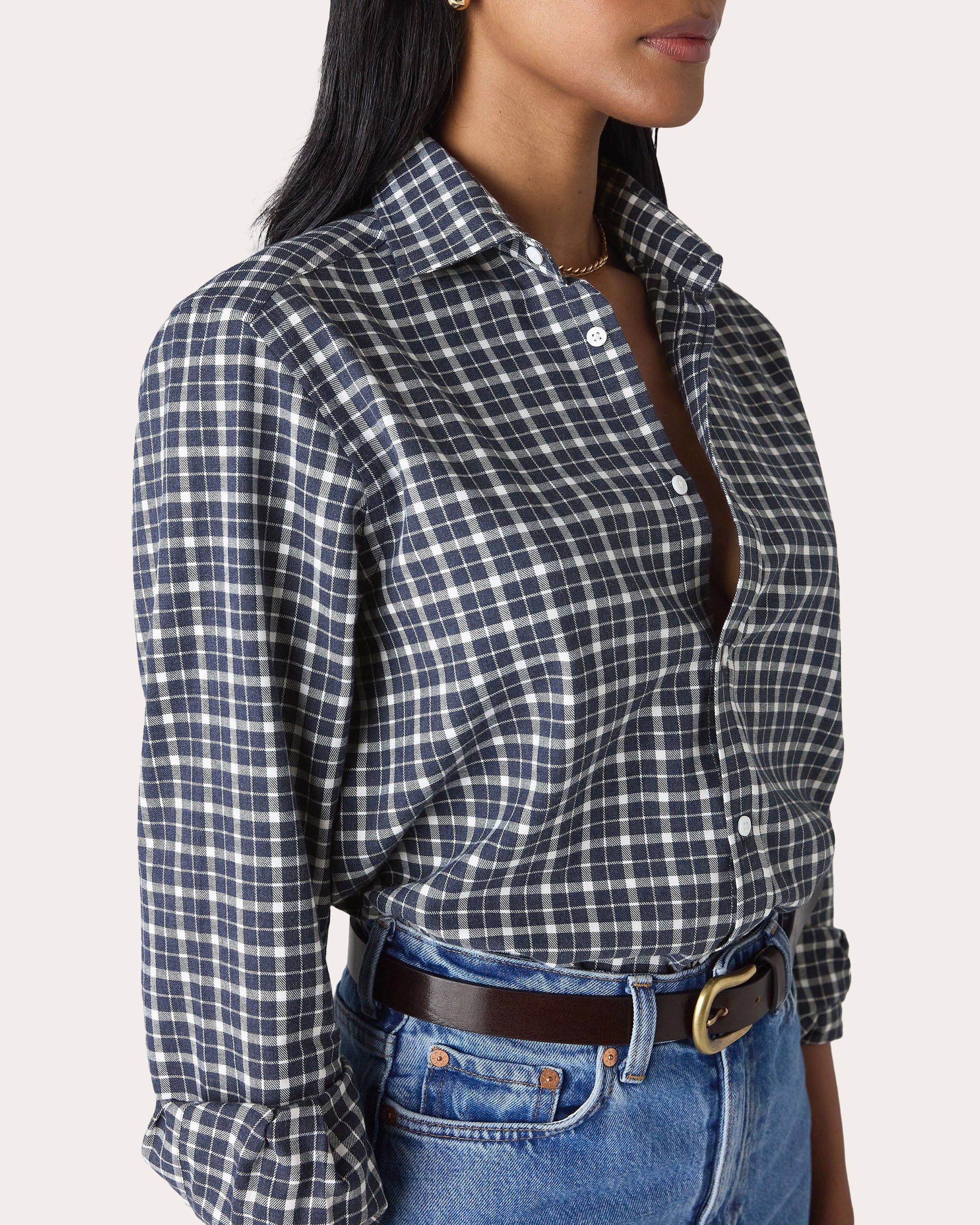 The Classic Fine Brushed Plaid Button-Up