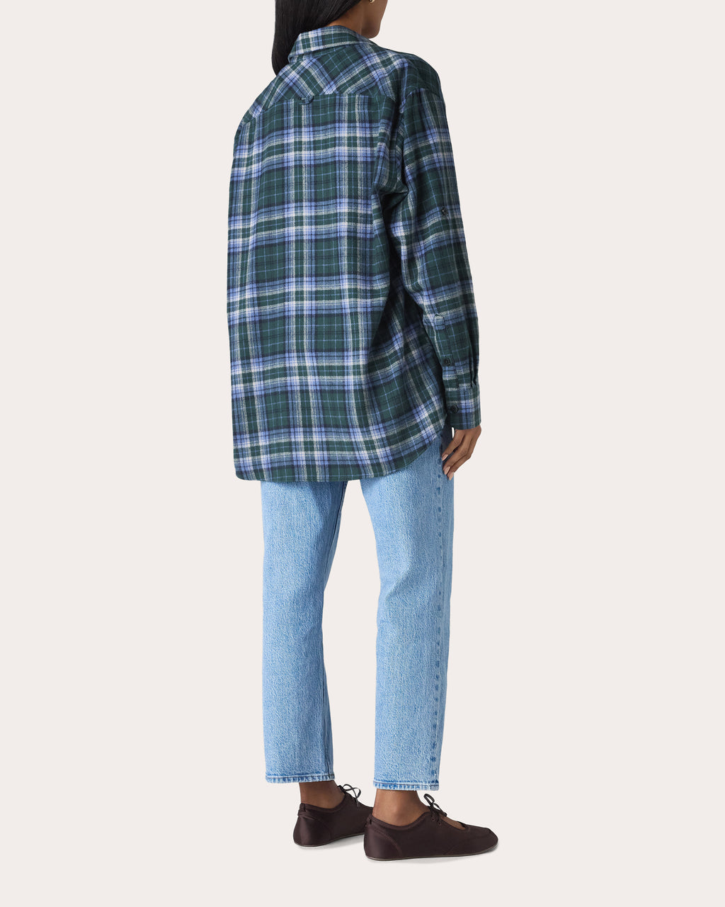 The Oversized Thick Brushed Plaid Button-Up