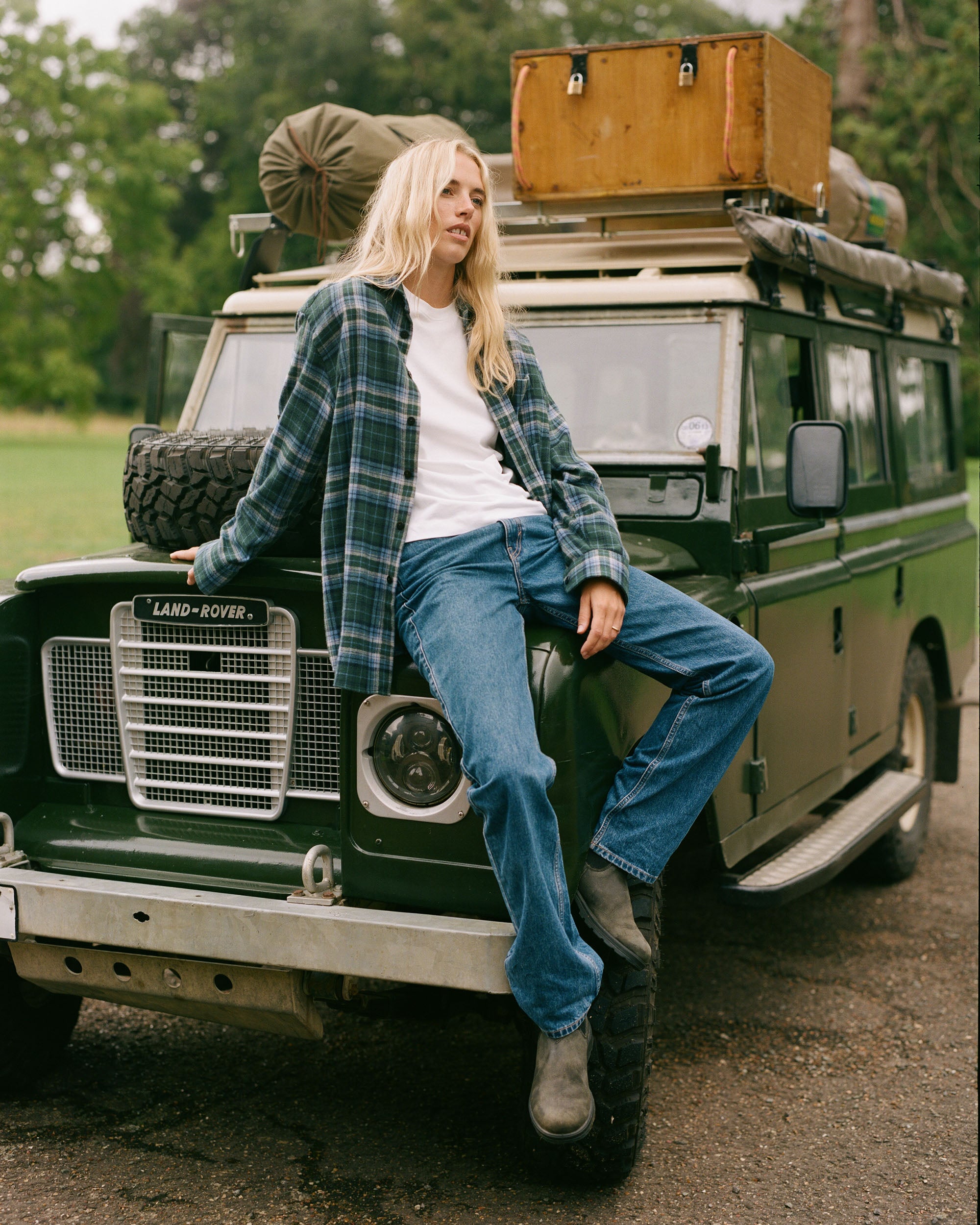 The Oversized Thick Brushed Plaid Button-Up