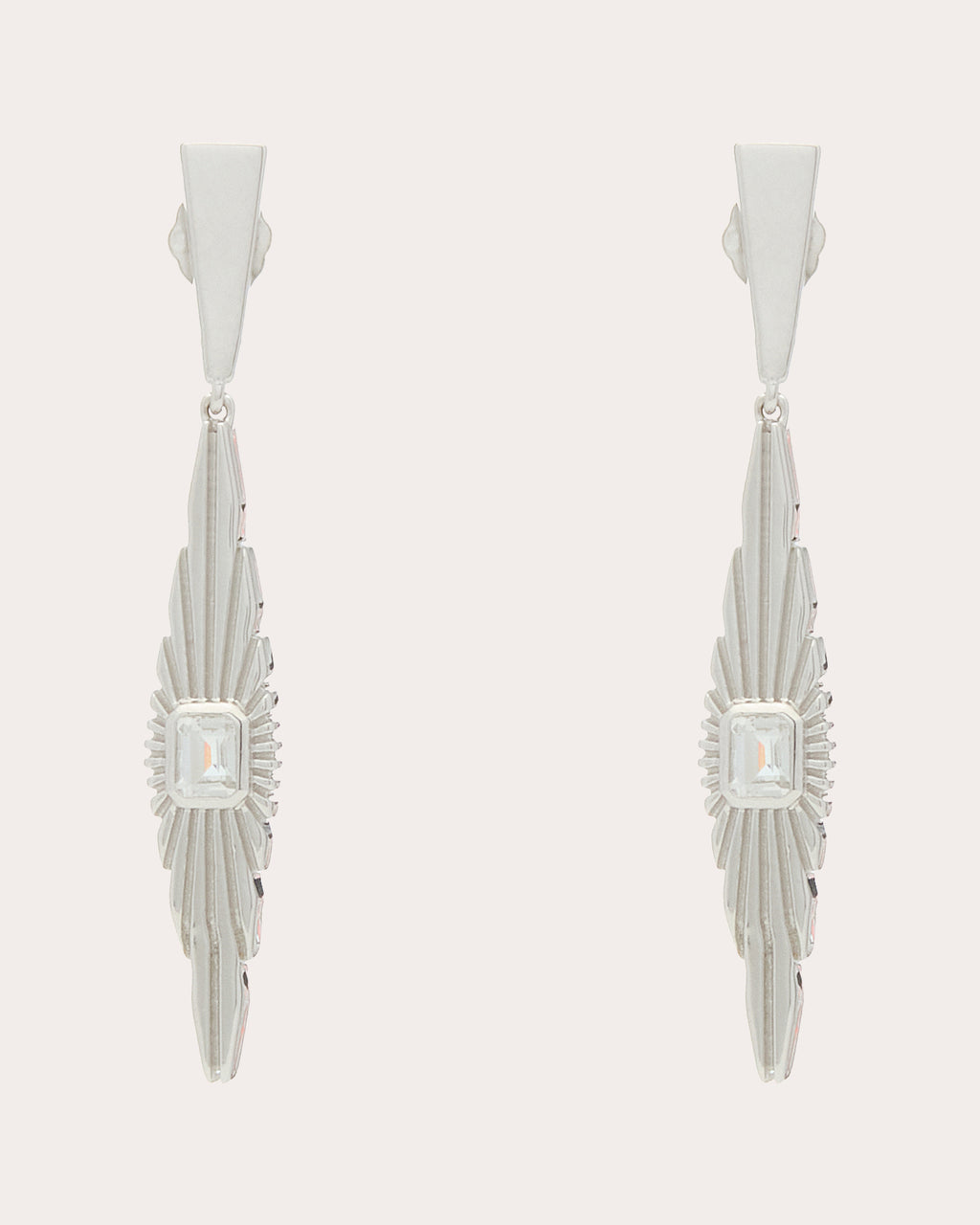 White Topaz Ray of Light Medium Drop Earrings