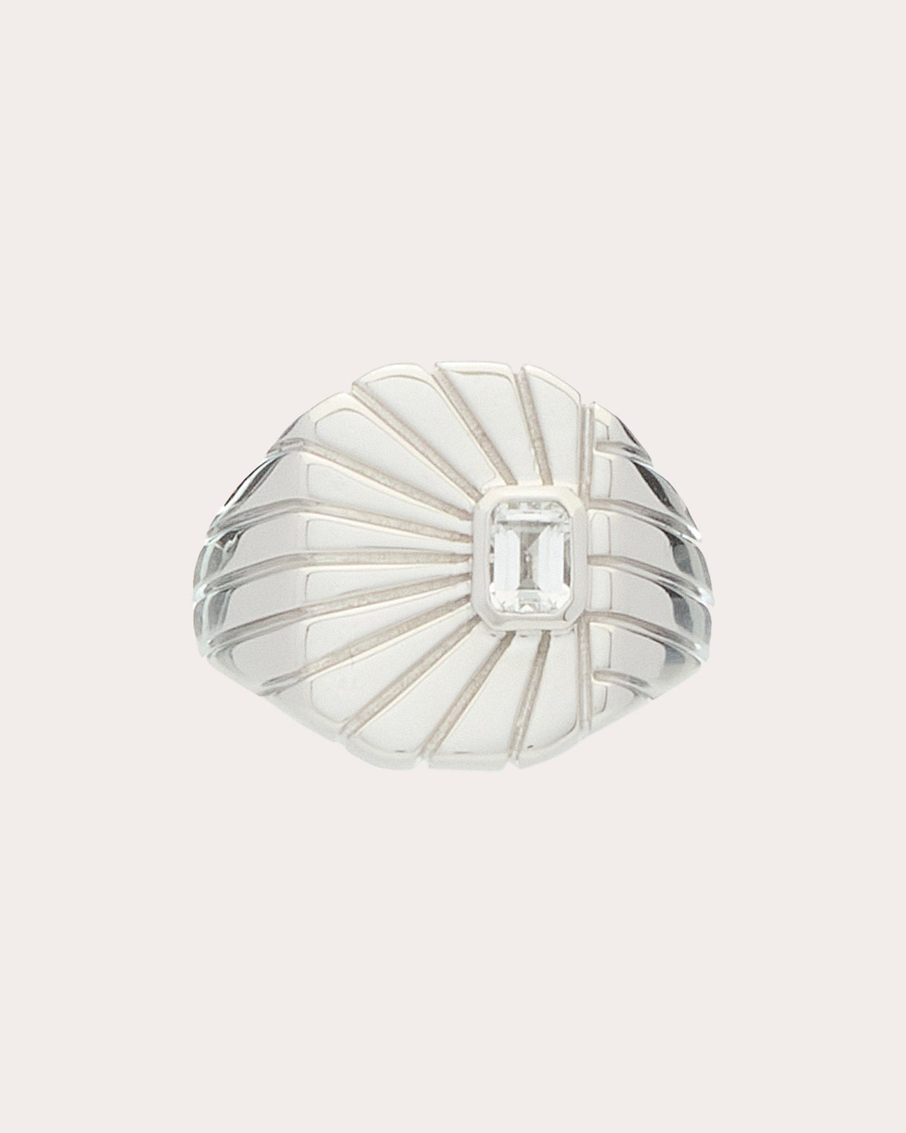 White Topaz Ray of Light Pinky Ring