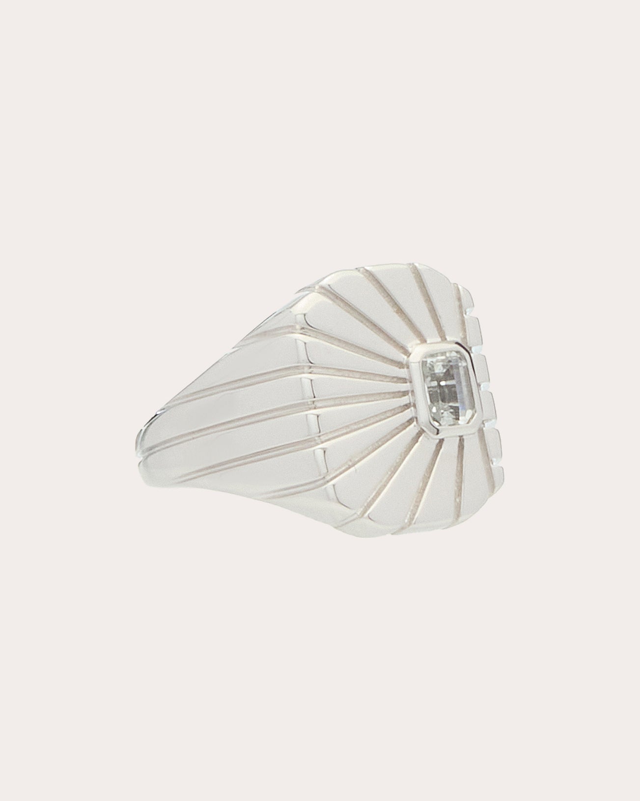 White Topaz Ray of Light Pinky Ring