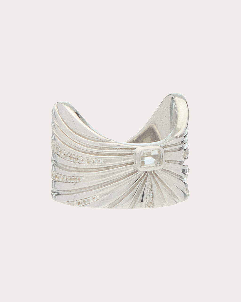 White Topaz Ray of Light Majestic Ring
