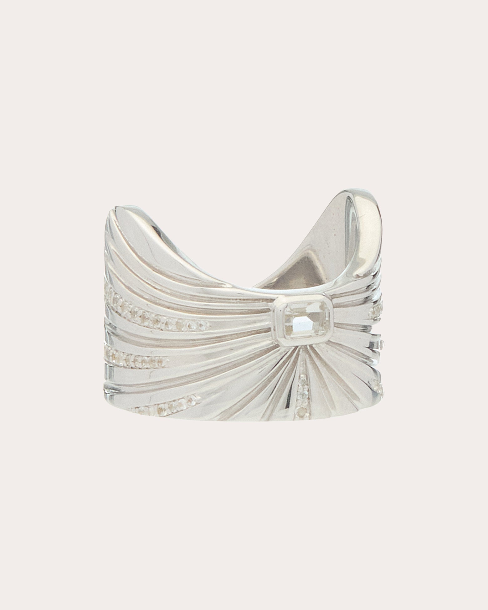 White Topaz Ray of Light Majestic Ring