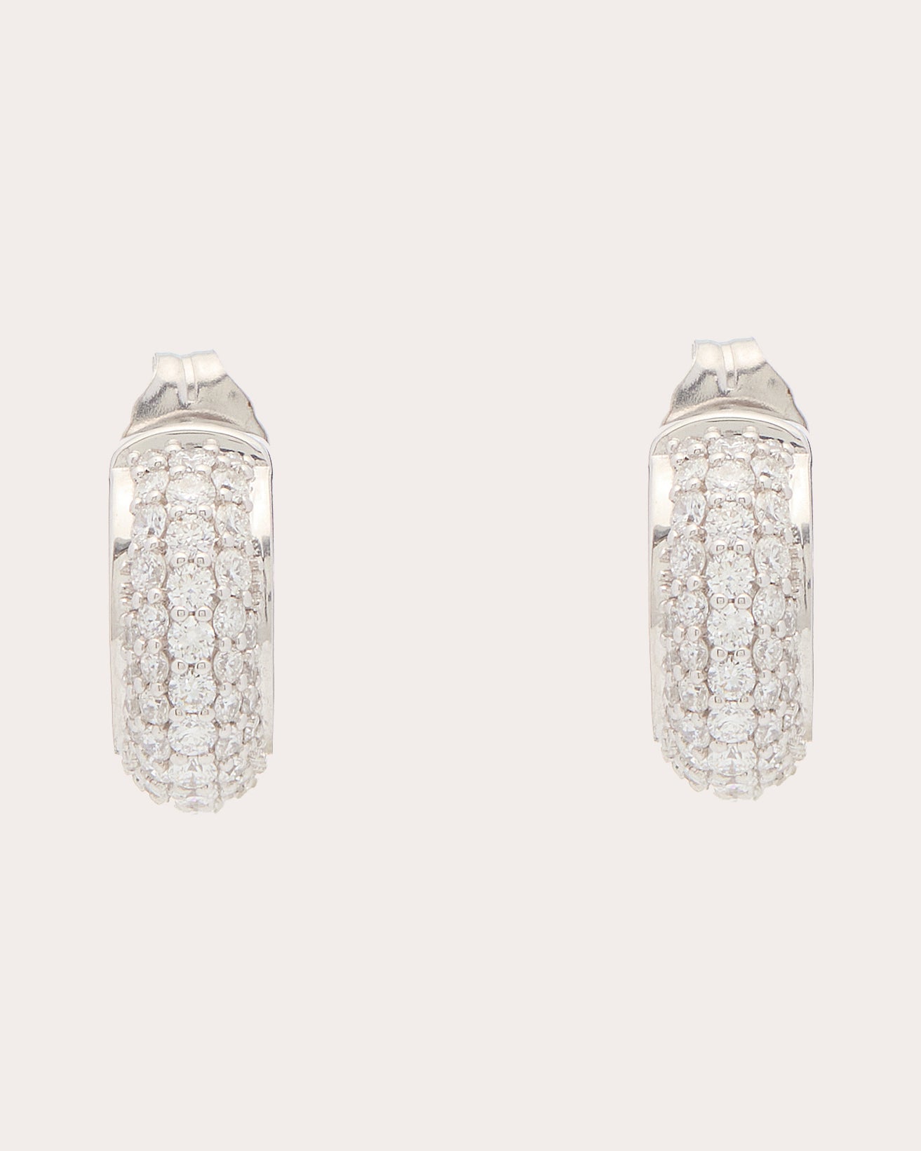 Diamond Pavé Luna Huggie Earrings