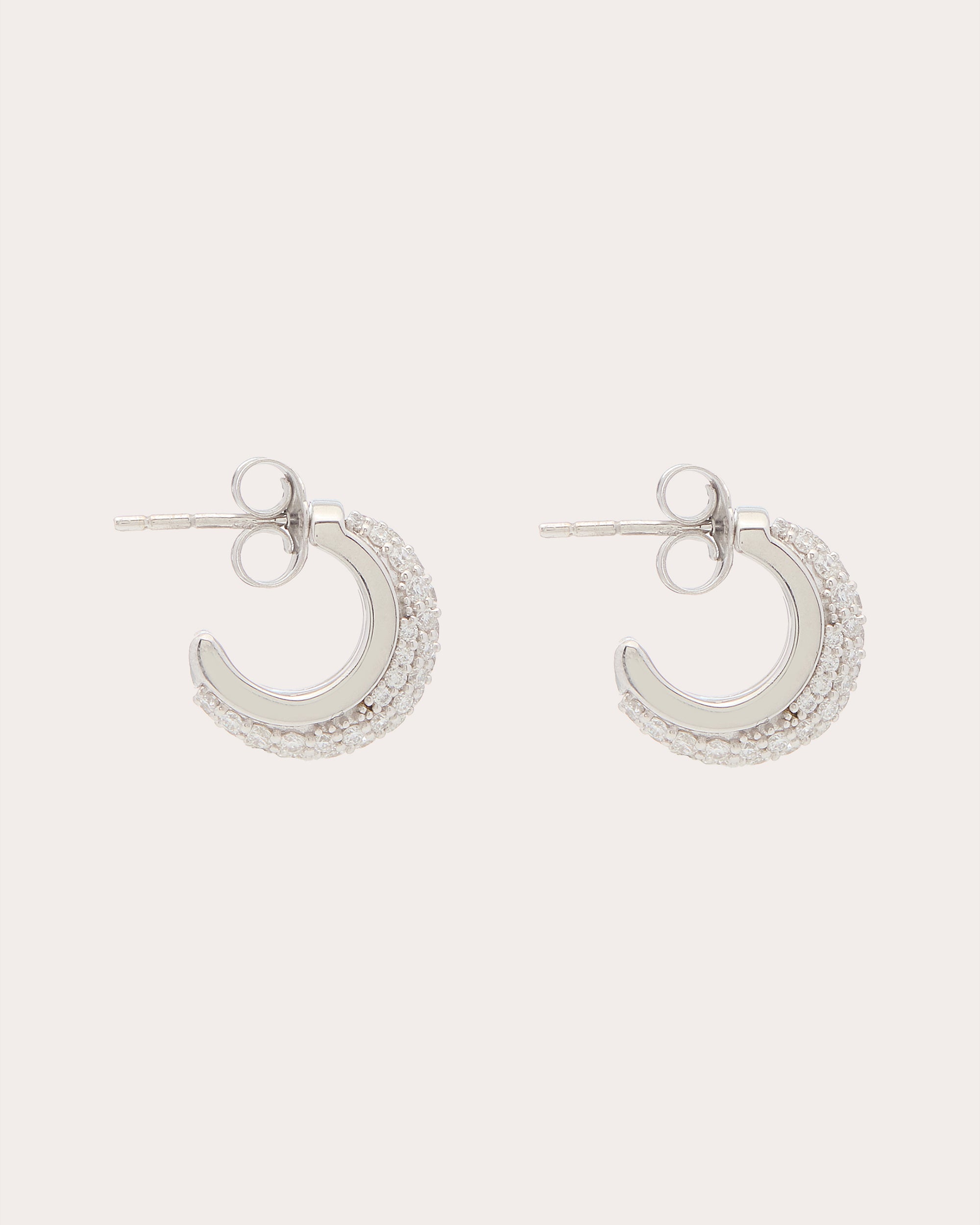 Diamond Pavé Luna Huggie Earrings
