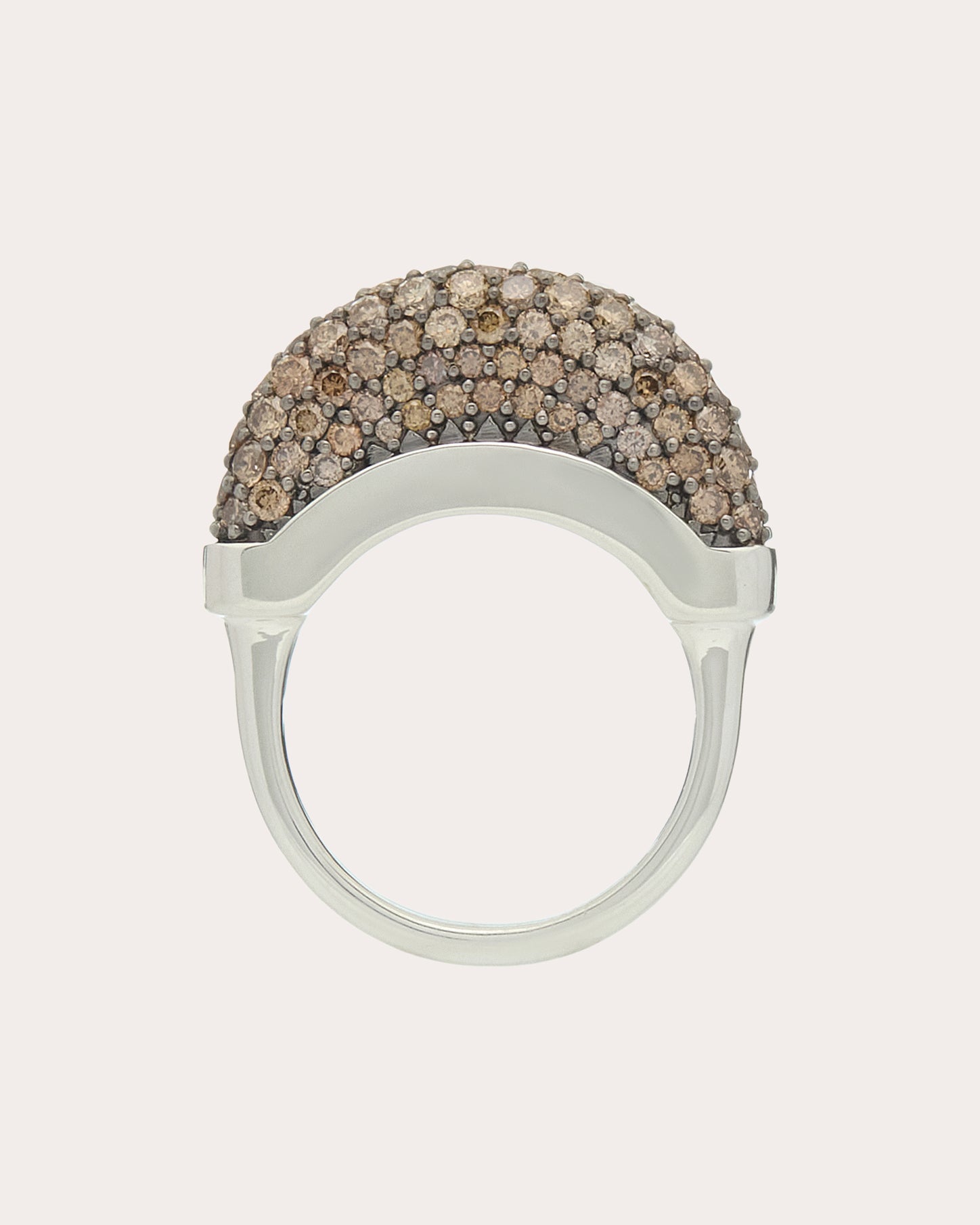 Brown Diamond Pavé Luna Ring