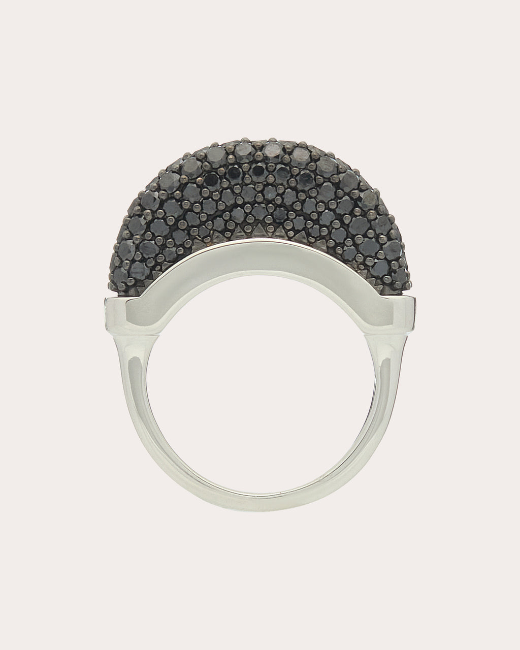 Black Diamond Pavé Luna Ring